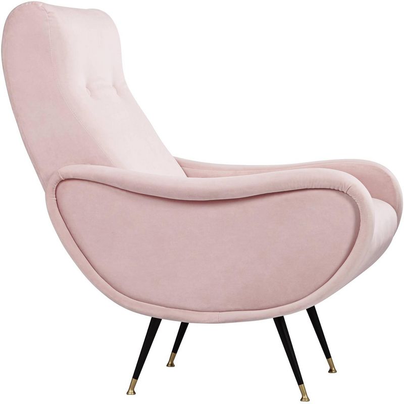 55 Downing Street Martini Pink Velvet Tufted High-Back Armchair
