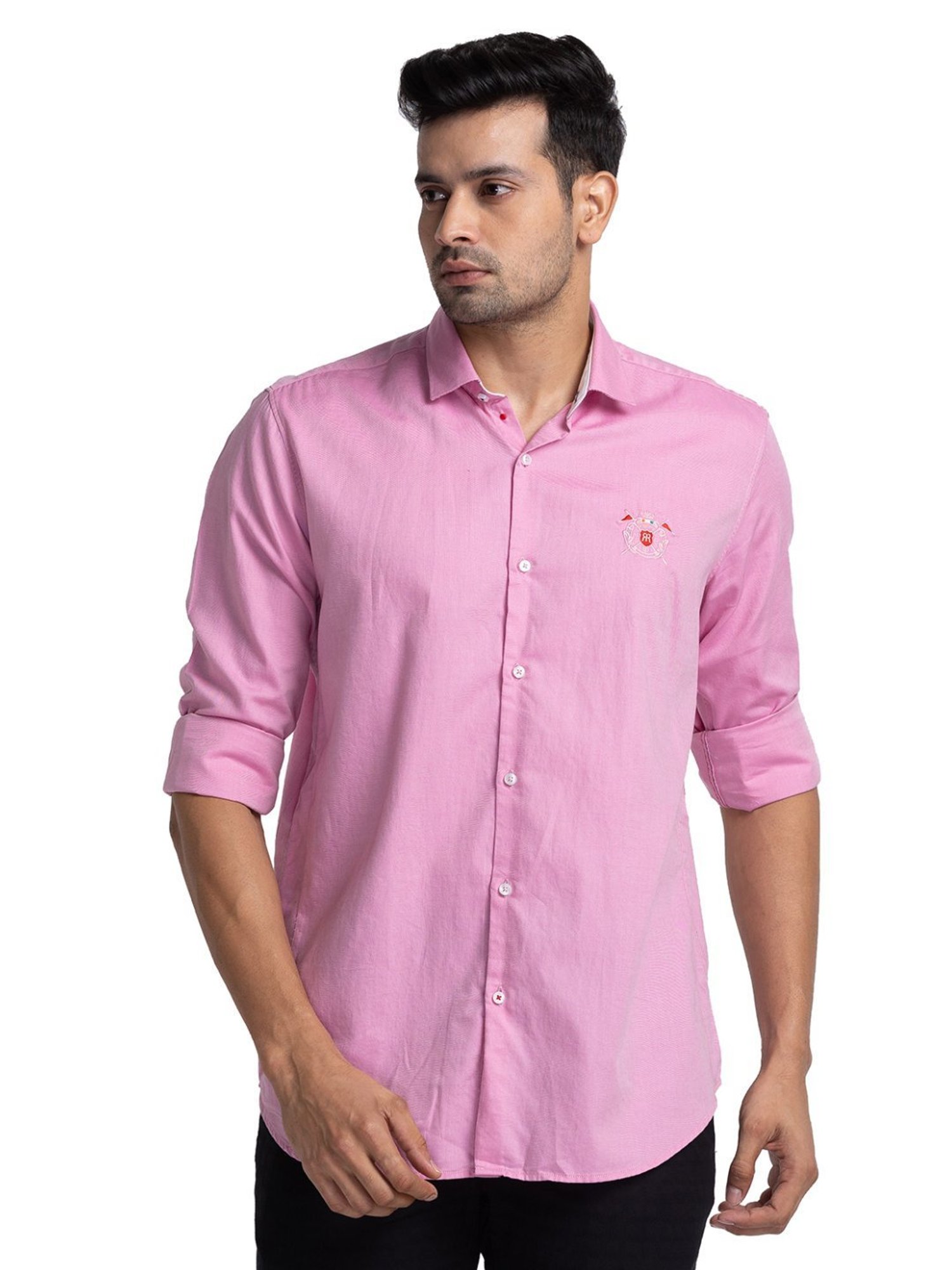 Raymond Medium Red Cotton Regular Fit Shirt