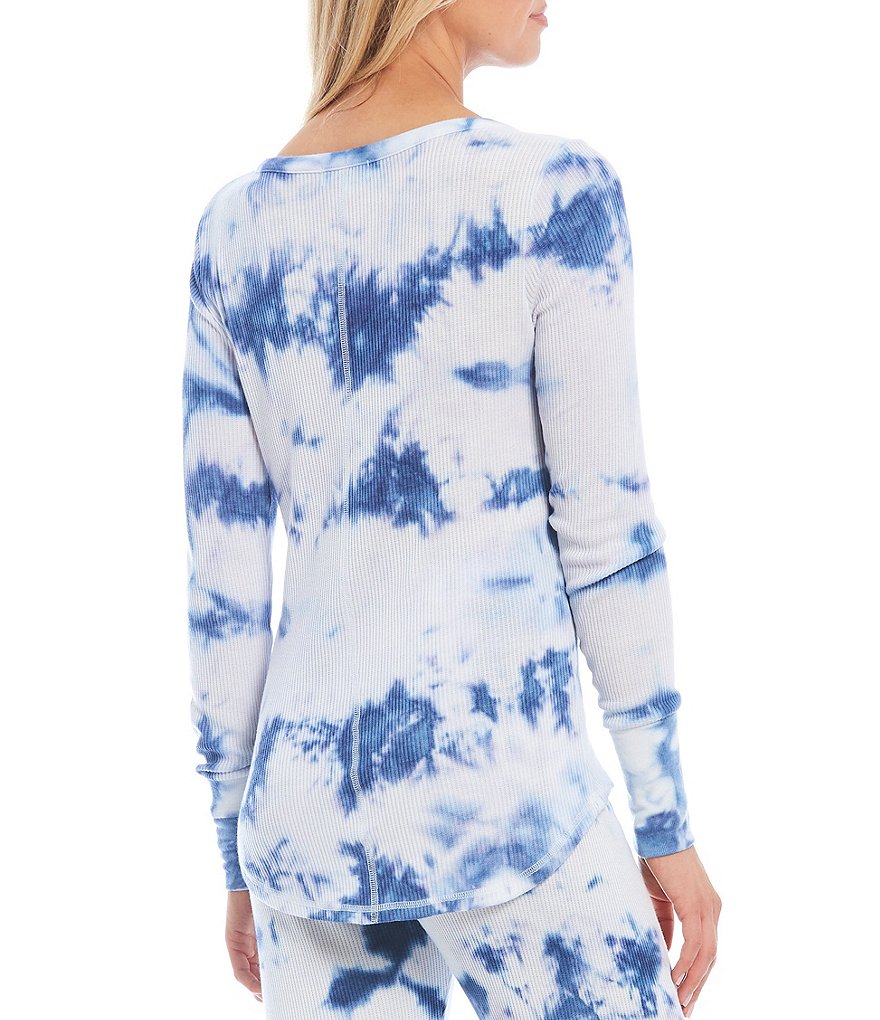 PJ Salvage Blue Tide Tie-Dye Ribbed Coordinating Sleep Top