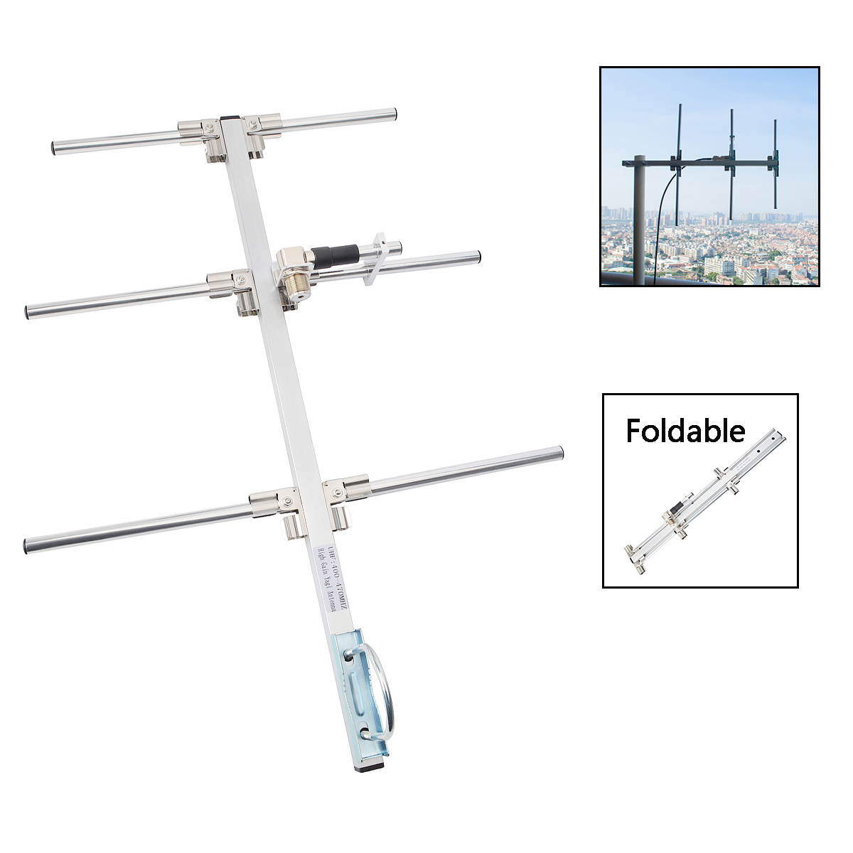 HYS 7dBi Yagi Antenna UHF 400-470Mhz Foldable Outdoor Antenna  for Baofeng Motorola Yaesu Kenwood Mobile  Radio Transceiver