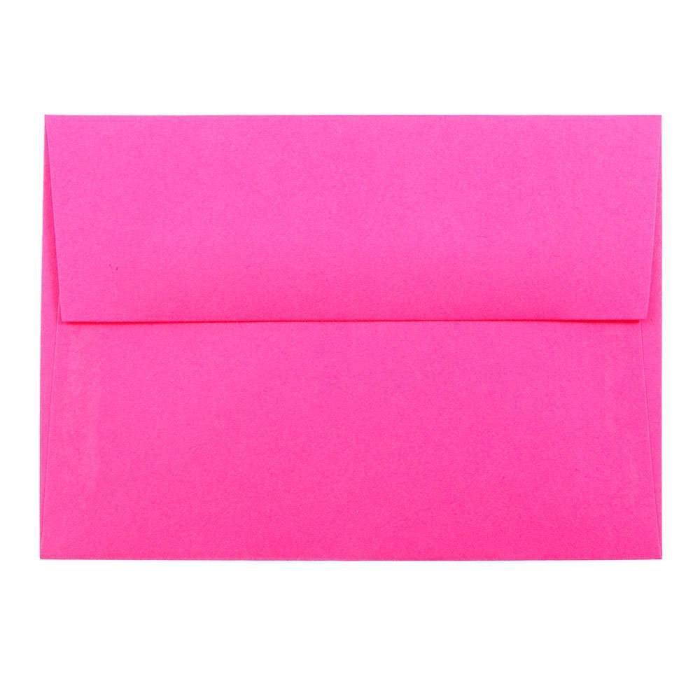 JAM PAPER 4Bar A1 Colored Invitation Envelopes - 3 5/8 x 5 1/8 - Ultra Fuchsia Hot Pink - 50/Pack