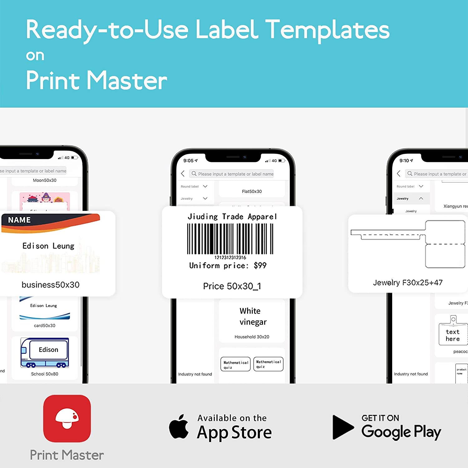 M110 Wireless Thermal Label Printer Portable Bluetooth Label Maker Machine Barcode Printer for iPhone and Android Phones