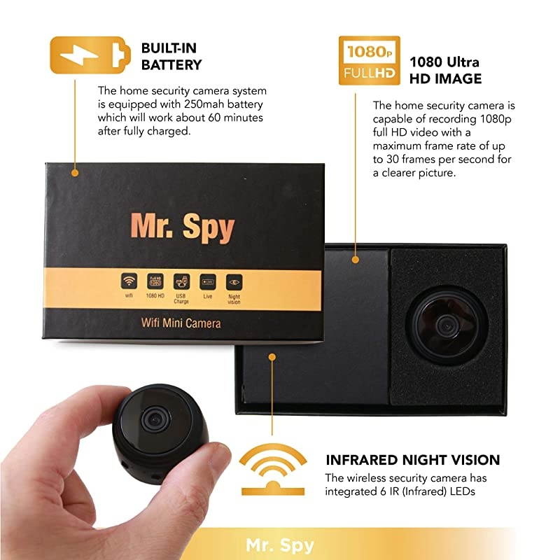 Mini Spy Camera Wireless Hidden WiFi | 2020 Released Full HD 1080P Audio Motion Sensor Infrared Night Vision | Mini Nanny Cam for Apartment Security