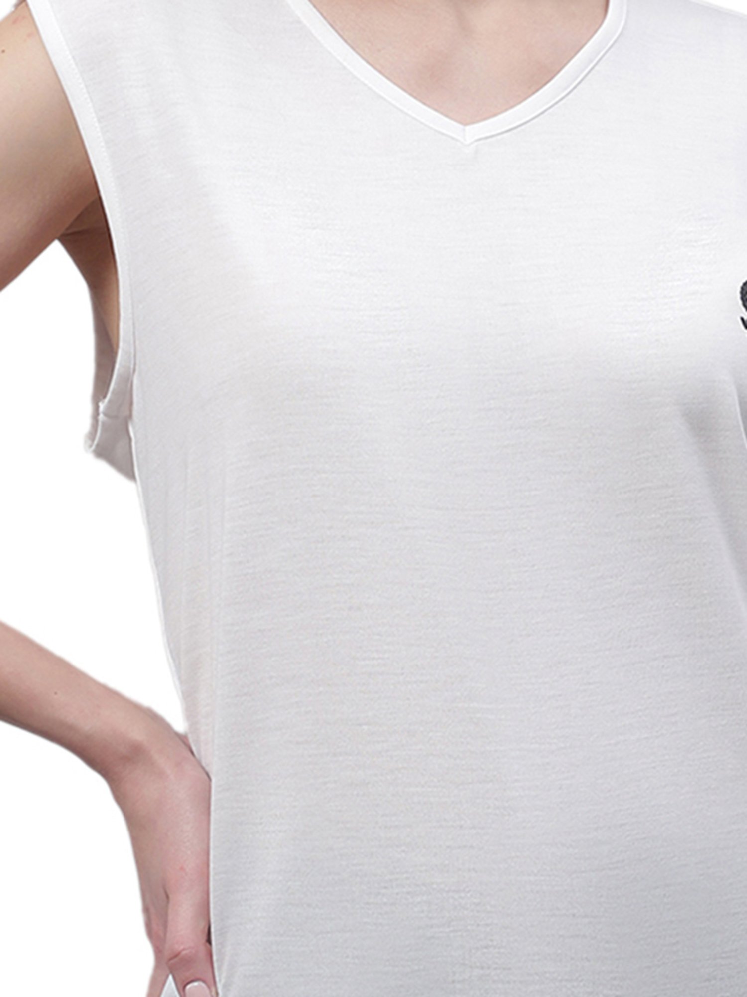 Vimal Jonney White & Olive Cotton Logo Print T-Shirt (Pack Of 2)