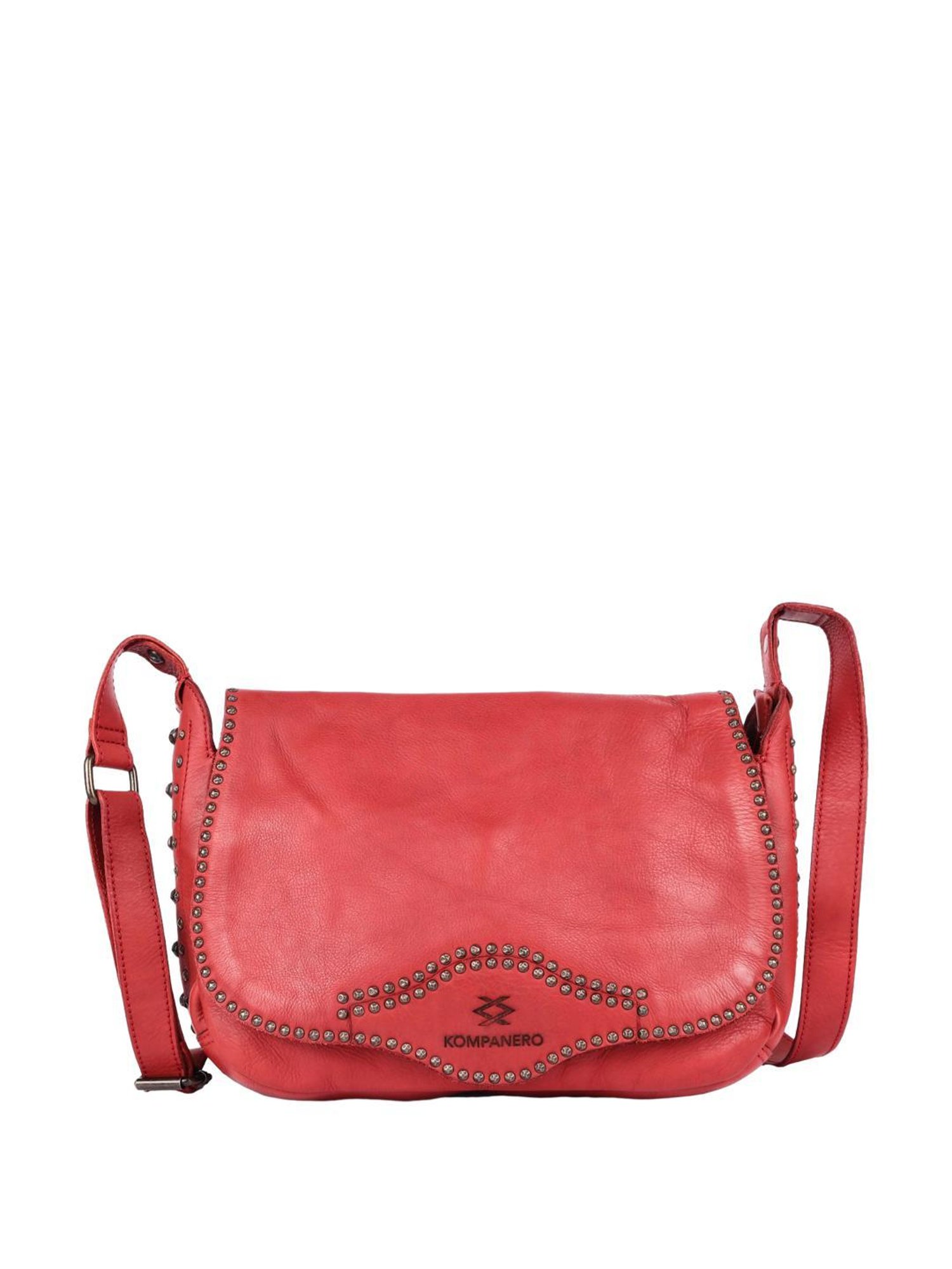 KOMPANERO Alaska Red Embellished Medium Sling Handbag