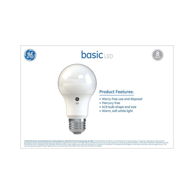 General Electric 8pk 40W Basic SW LED Light White