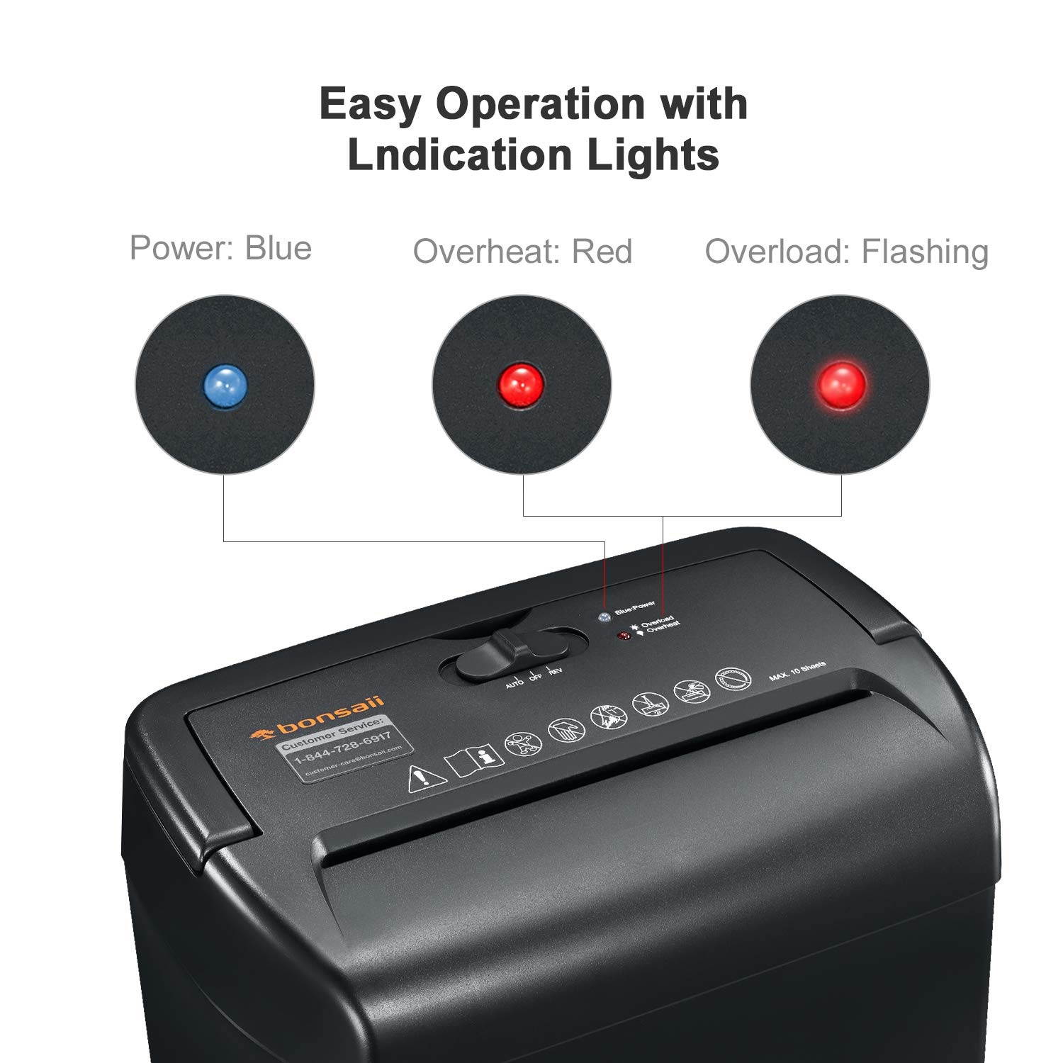 Bonsaii 10-Sheet Cross-Cut Paper Shredder, Credit Card Shredders for Home Office Use, 5.5 Gallons Large Wastebasket with Transparent Window, Black (C209-D)