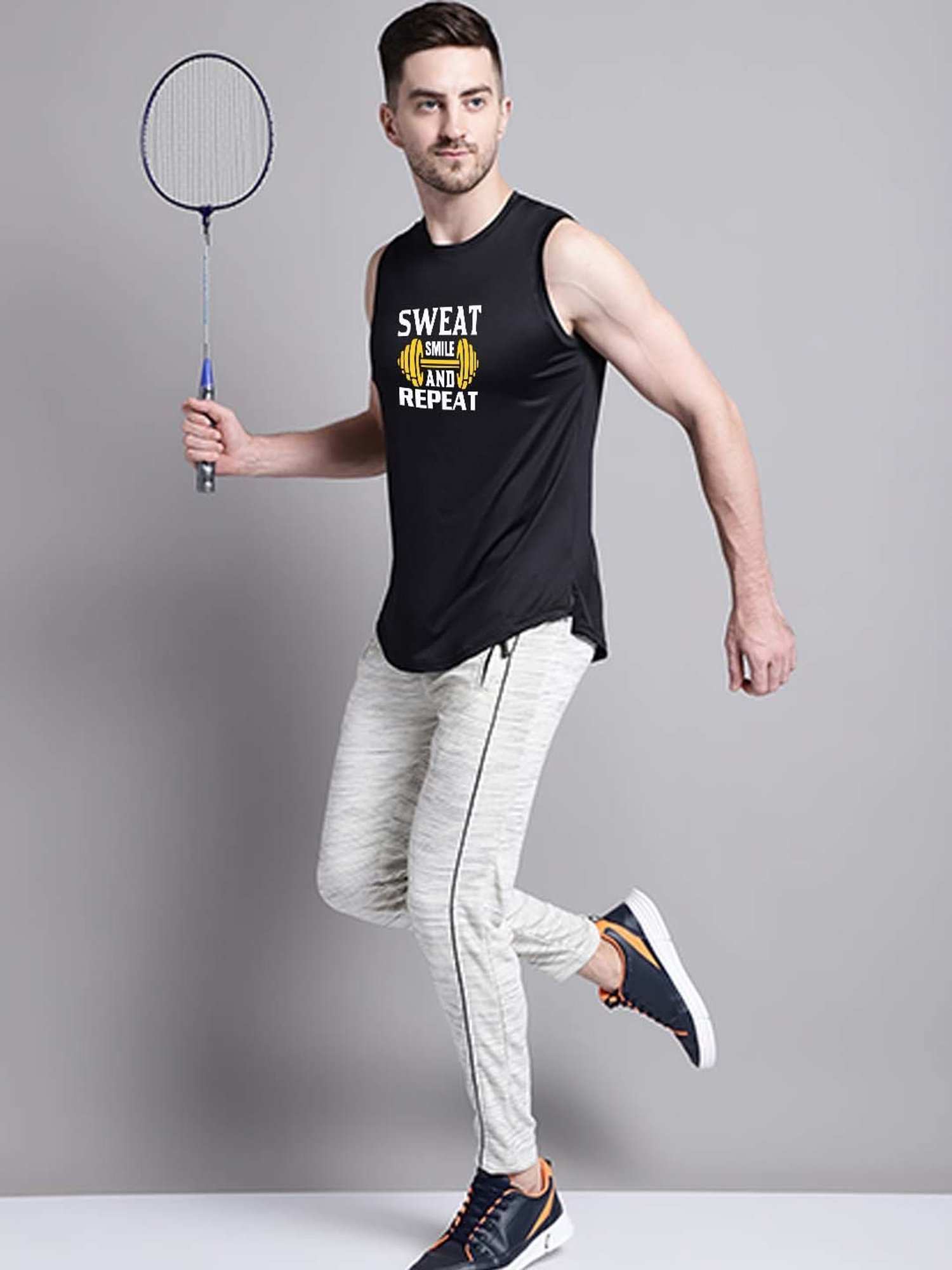 Friskers Black Regular Fit Graphic Sports T-Shirt