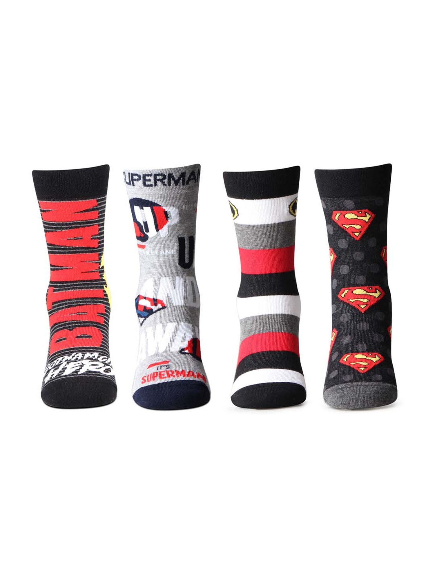 Bonjour Kids Multicolor Printed Crew Socks - Pair of 4