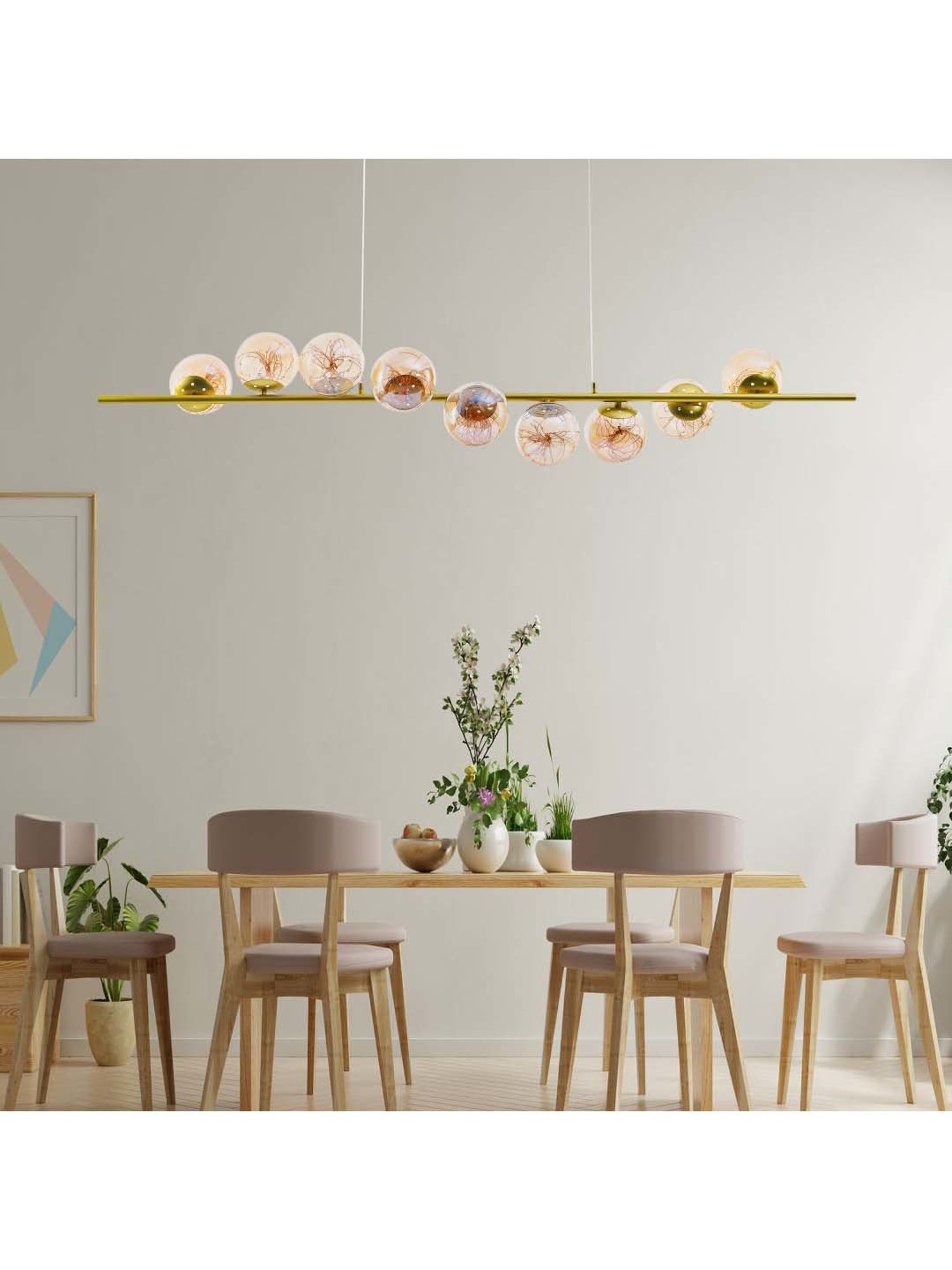 Kapoor E Illuminations Hardware Brass Glass Led Chandelier