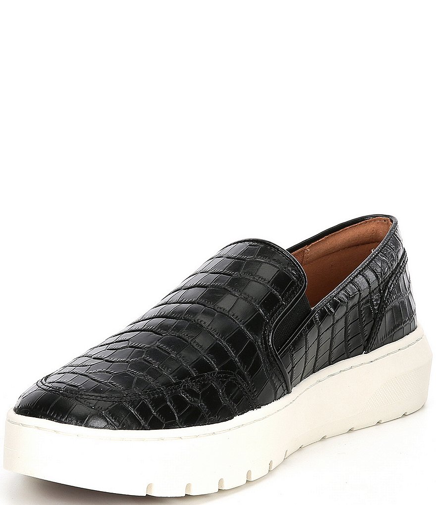 Vionic Dinoracroc Croc Embossed Leather Slip-On Sneakers