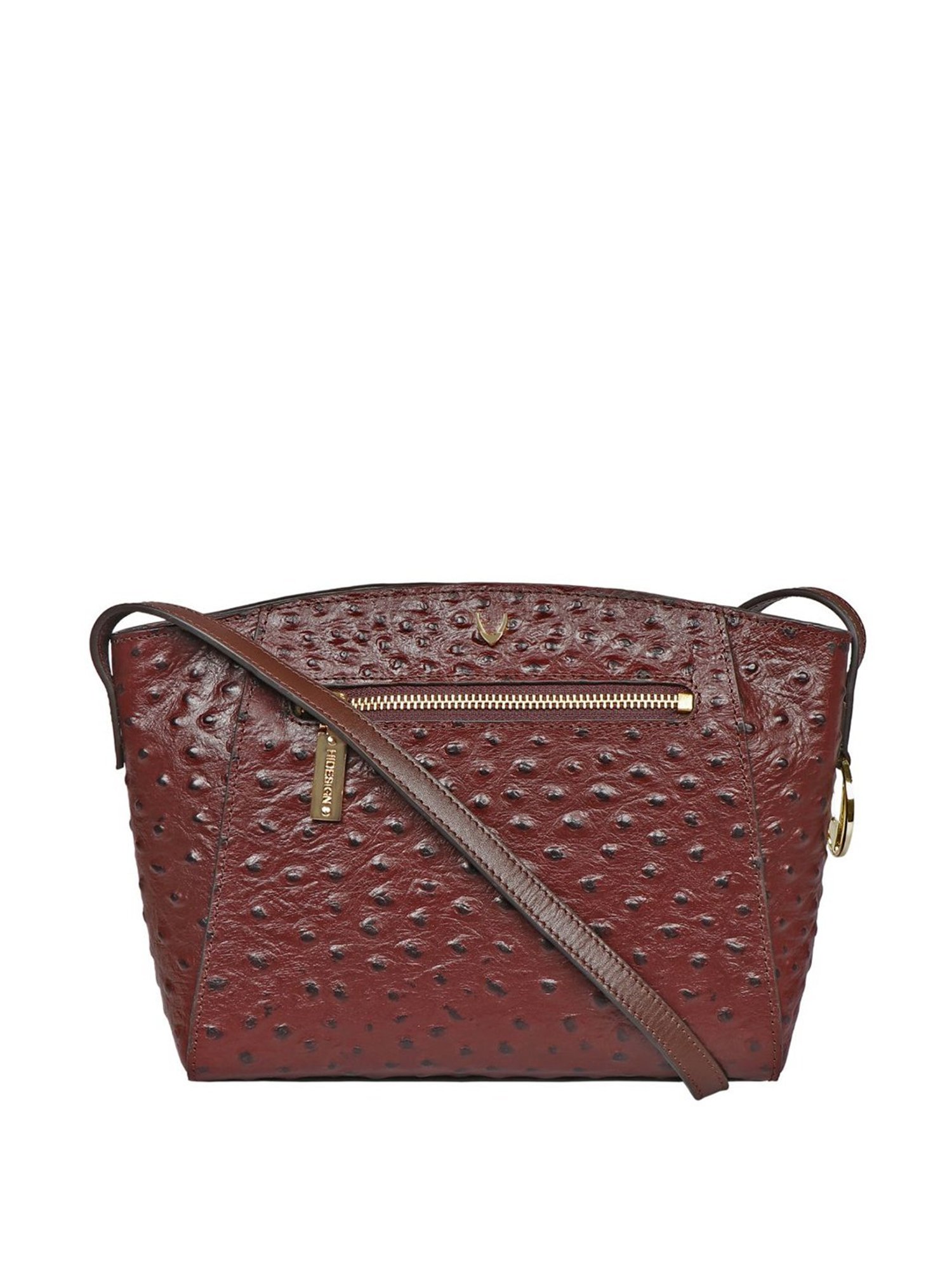Hidesign Brown Textured Medium Sling Handbag