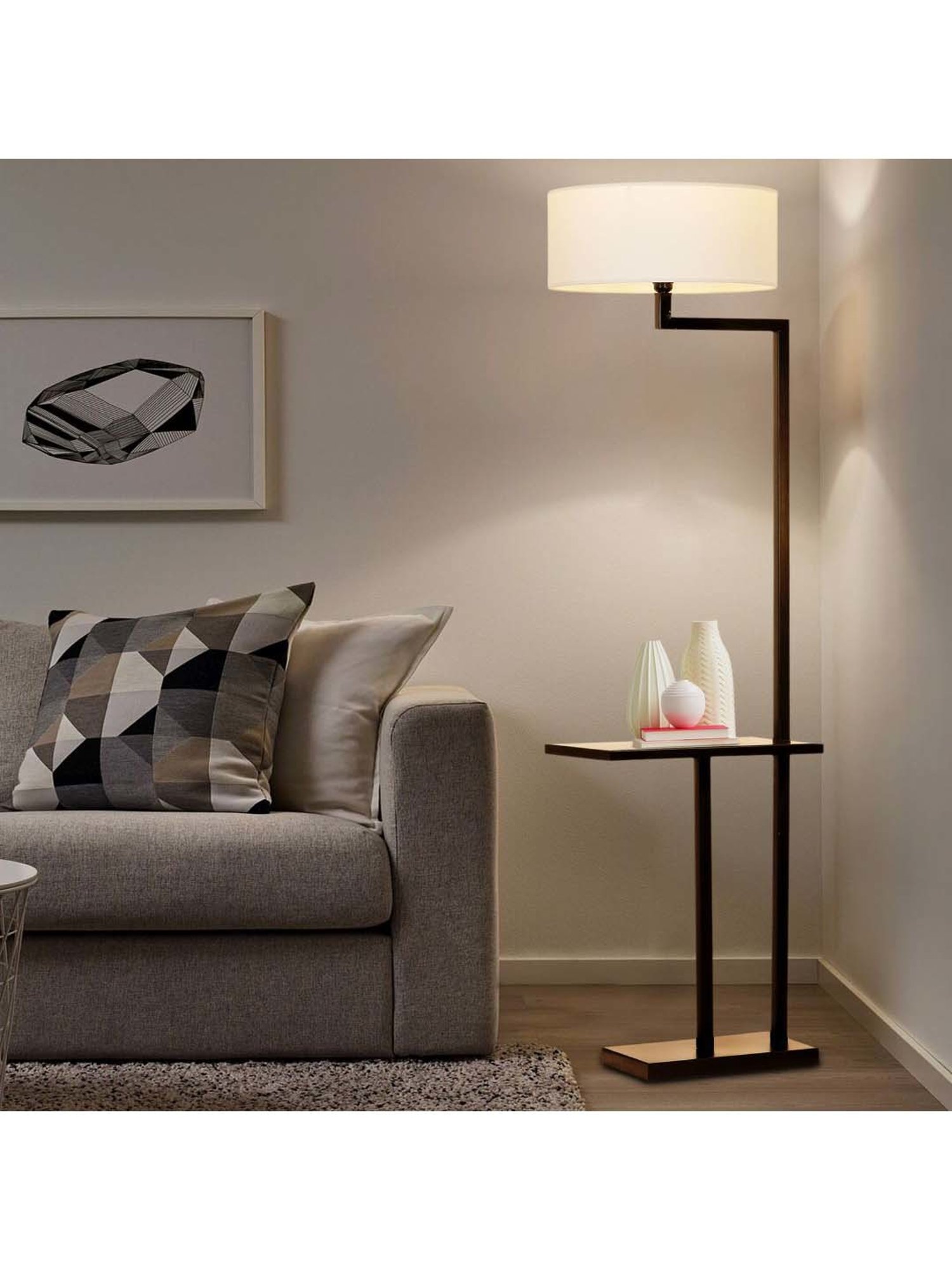 64" x 8.9" x 10.5" Smart Light Full Spectrum Floor Lamp (Includes LED Light Bulb) White - Verilux
