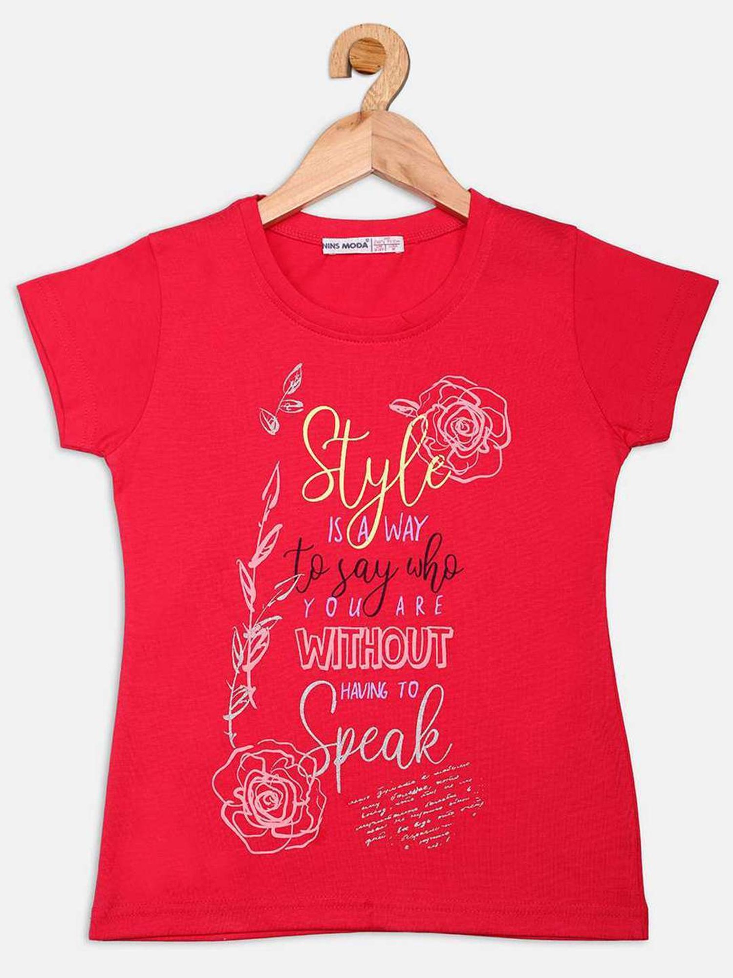 NINS MODA Kids Magenta Pink Printed Top