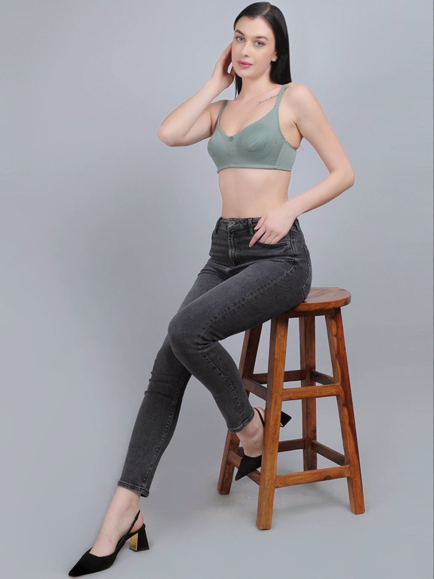 mod & shy Green Cotton T-Shirt Bra