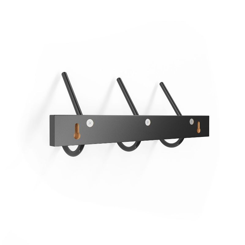 Union & Scale Essentials Wall Racks, Black, Zinc/Wood (UN58025) 