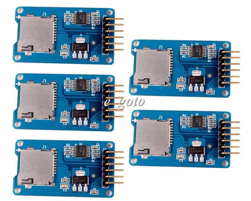 5pcs Micro SD Storage Board TF Card Memory Shield SPI 3.3/5v For Arduino