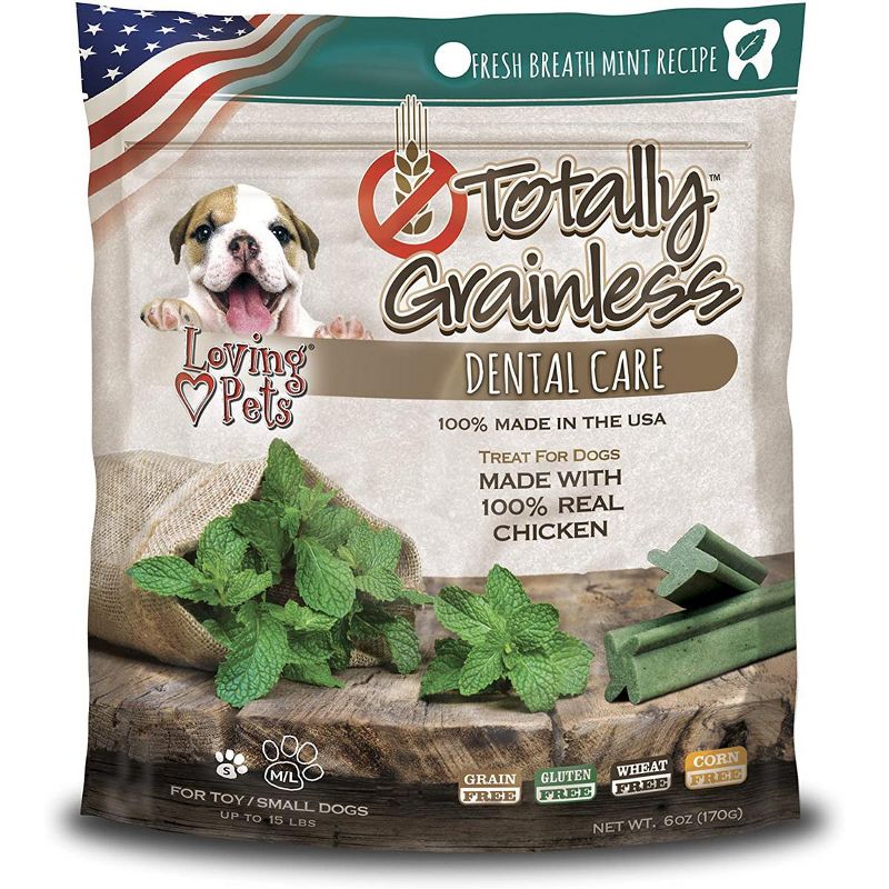 Loving Pets Totally Grainless Small Fresh Mint Chicken Dental Chews (6 oz Pack)