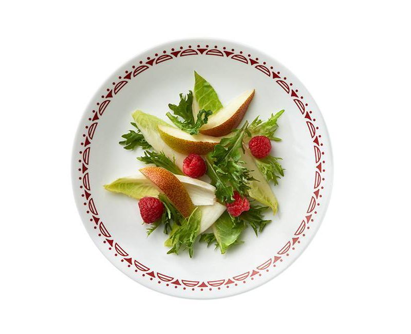 Corelle 8.5" Glass Cordoba Salad Plate Red/White