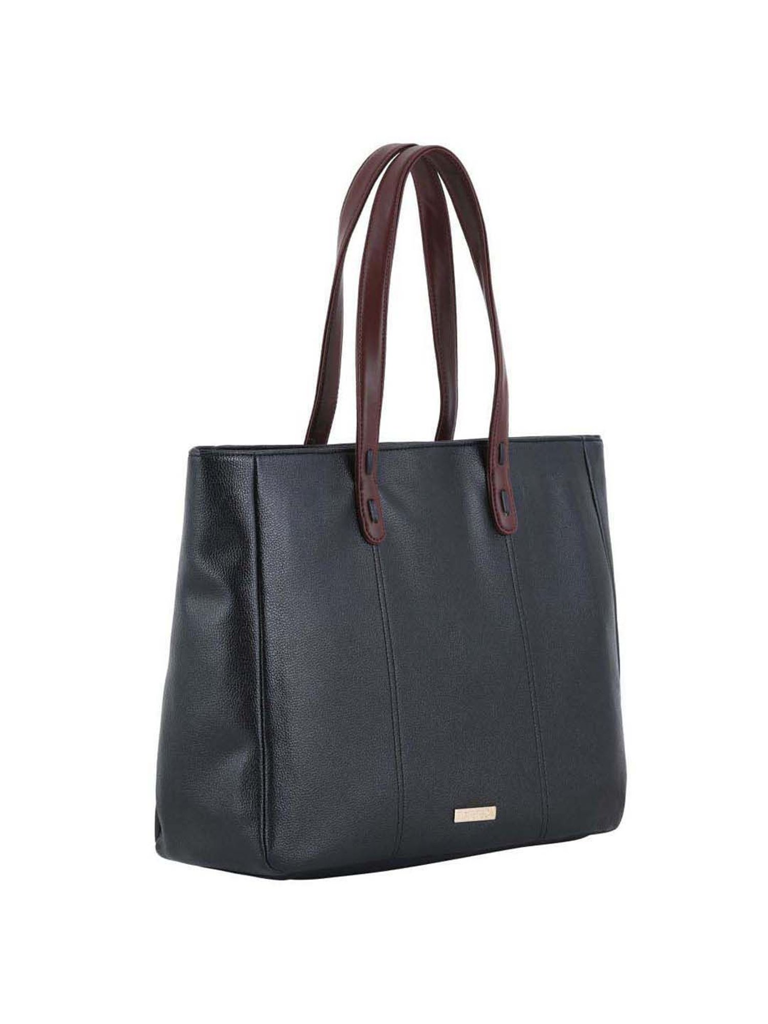 Toteteca Black Solid Medium Tote Handbag