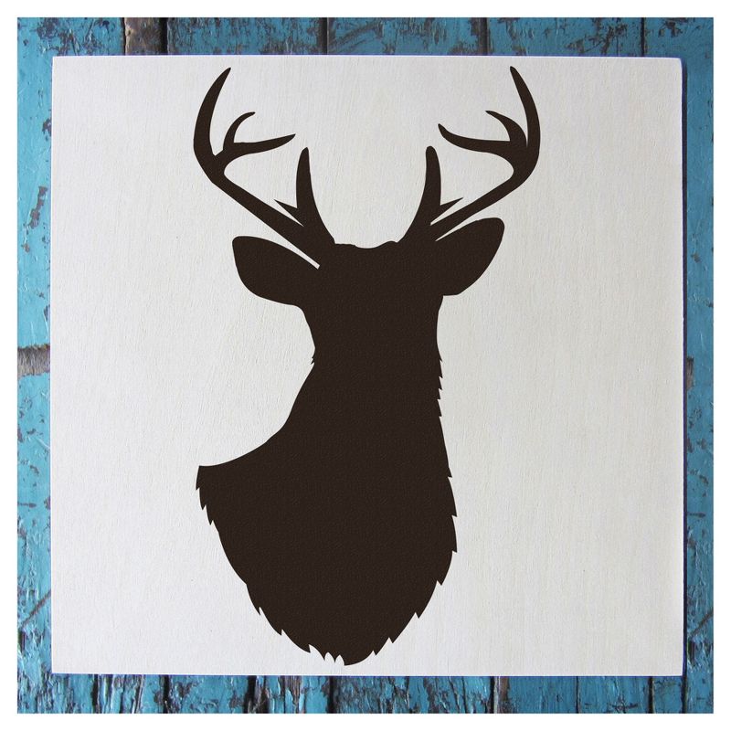 Stencil1 Antlered Deer Silhouette - Stencil 5.75" x 6"