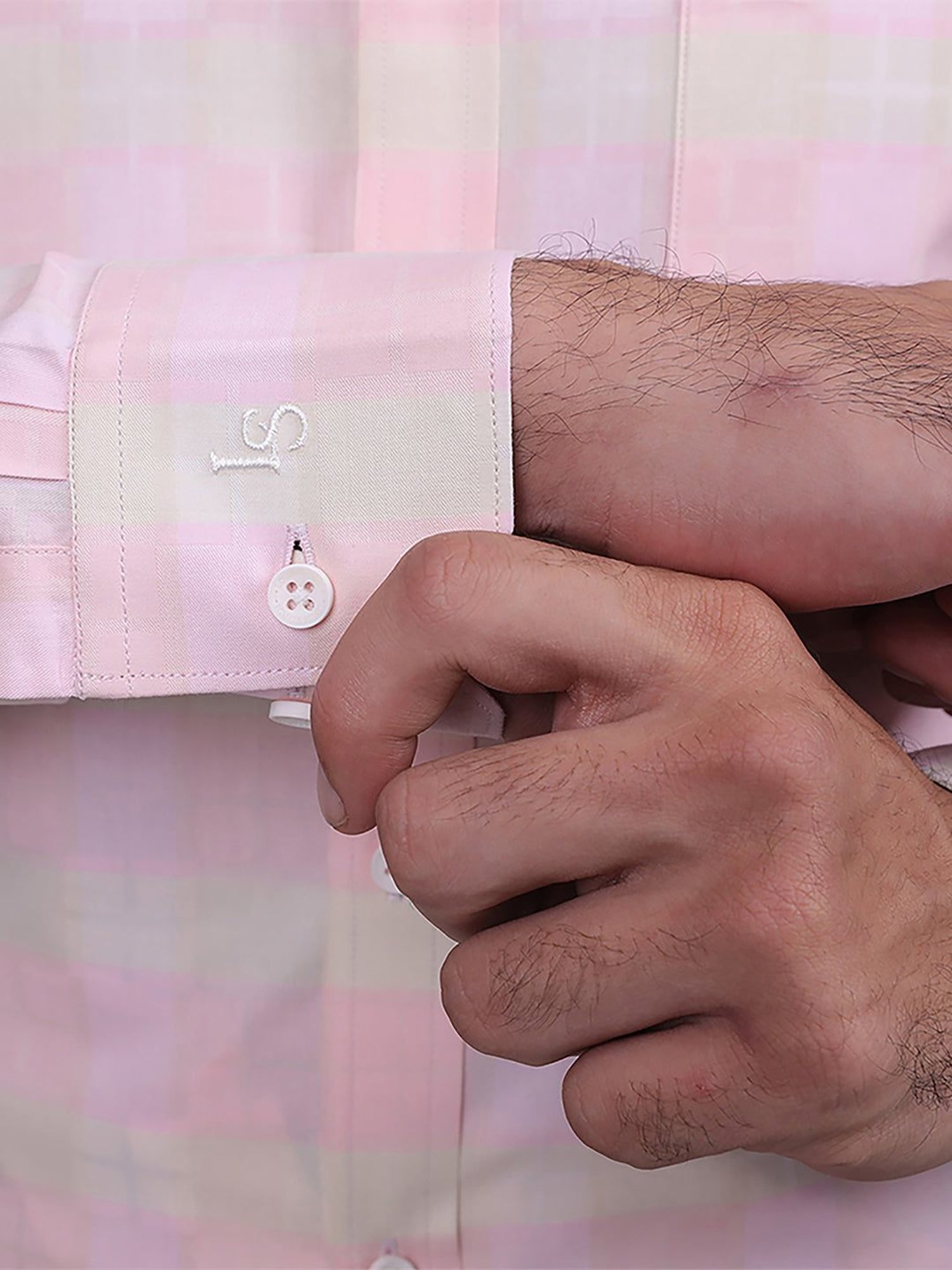 Louis Stitch Pink Cotton Regular Fit Checks Shirt