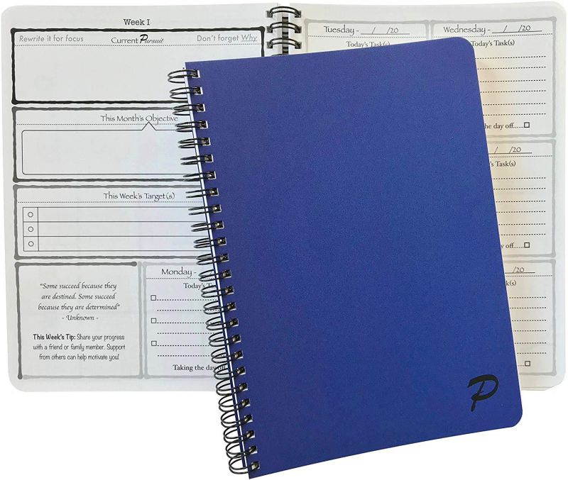 Pursuit Goal Journal - A Unique, Down-to-Earth Method for Productivity, Motivation, Mindfulness, and Goal Planning.