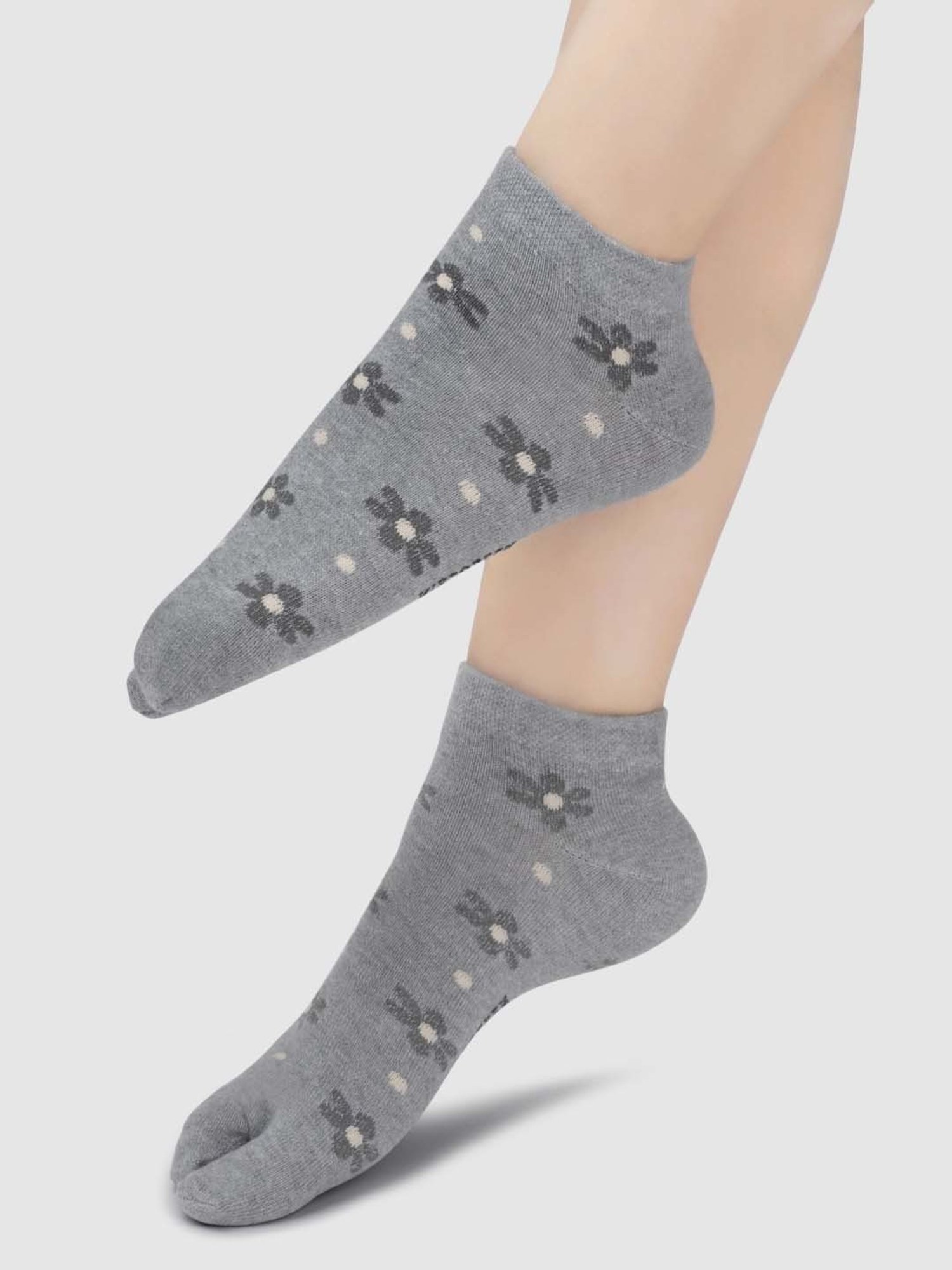 NEXT2SKIN Grey & Beige Cotton Thumb Socks - Pack Of 3