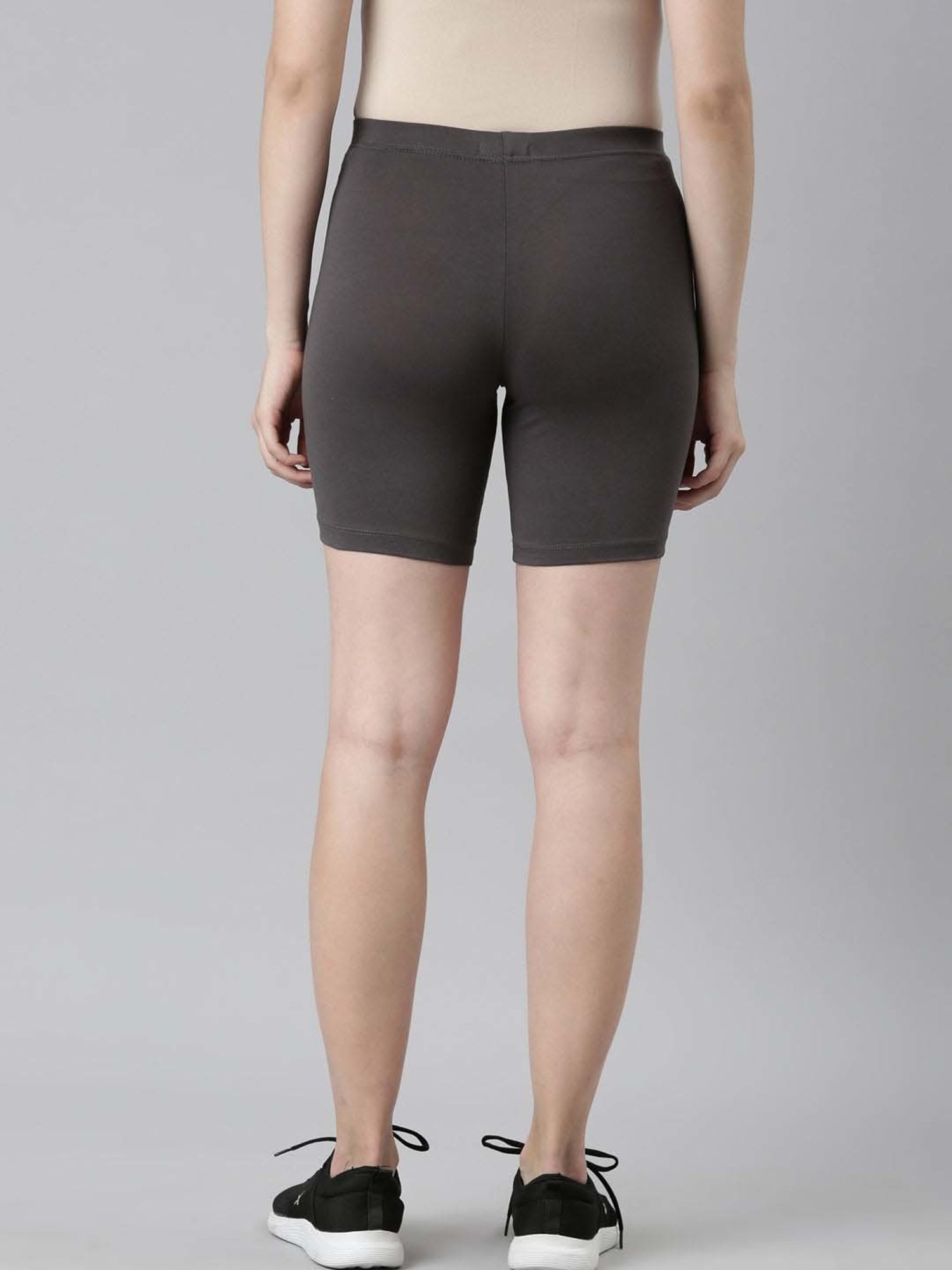 Go Colors! Charcoal Grey Cotton Slim Fit Sports Shorts