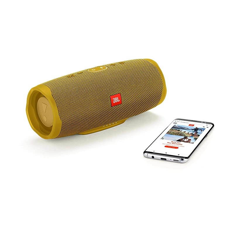 Charge 4 Waterproof Wireless Bluetooth Speaker Bundle with Portable Hard Case - Yellow