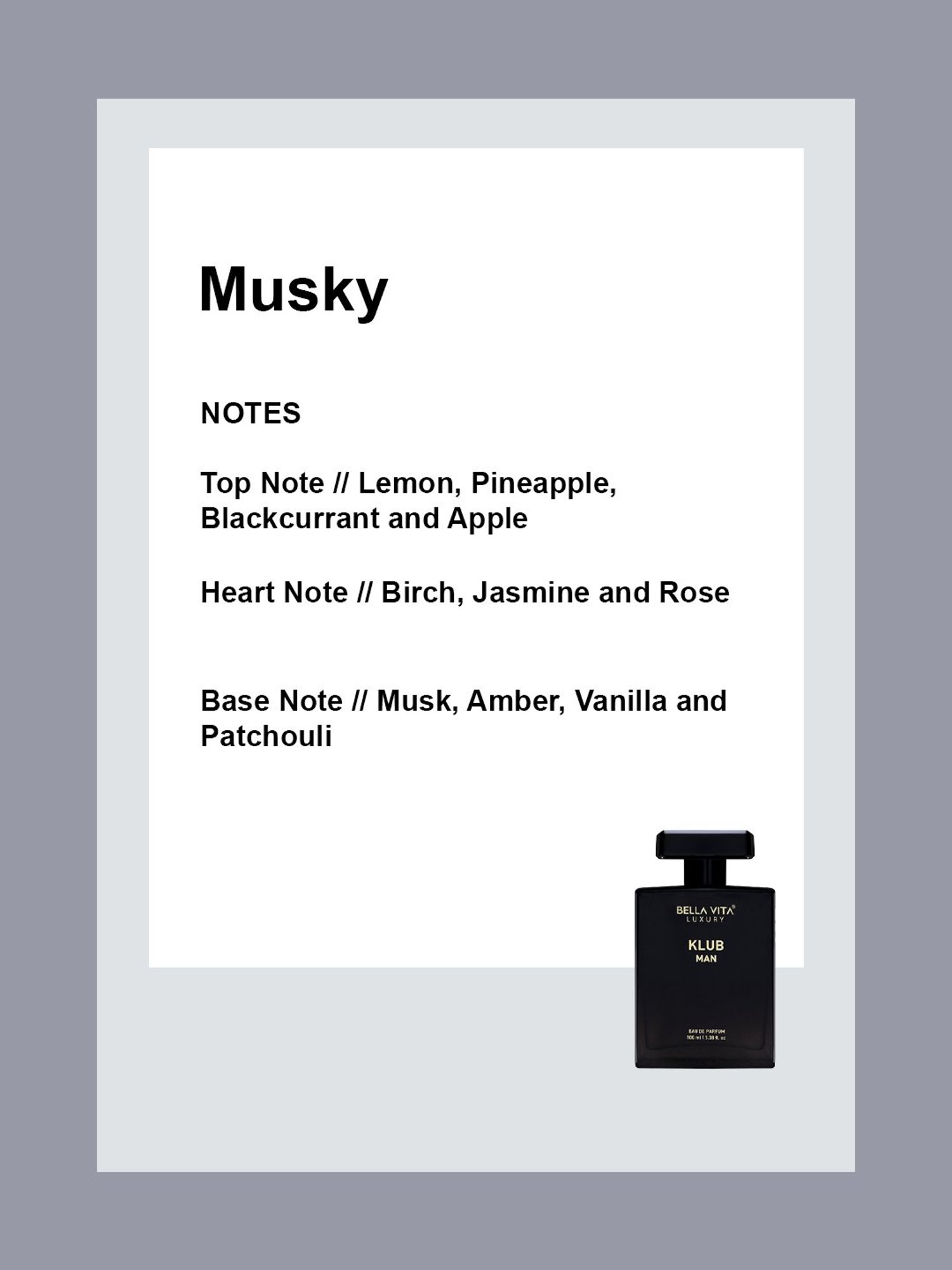 BELLA VITA LUXURY KLUB Man Eau de Parfum - 100 ml