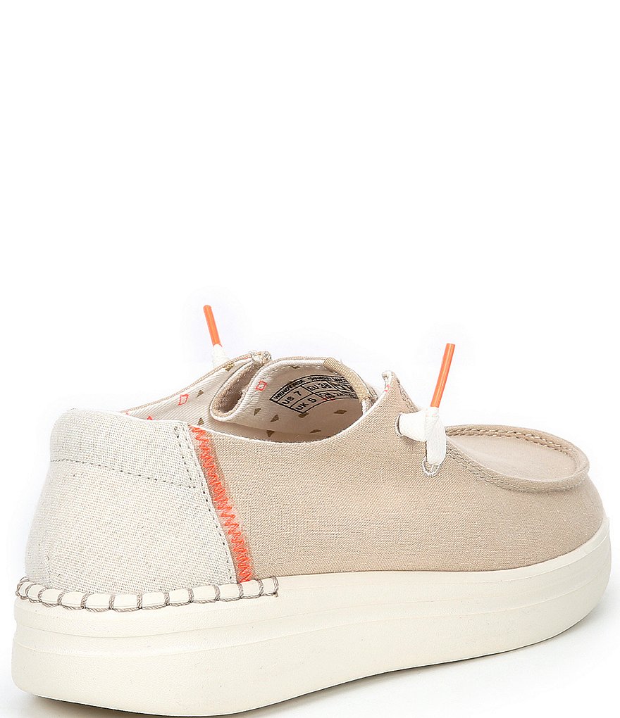 Hey Dude Women's Wendy Rise Chambray Washable Platform Slip-Ons