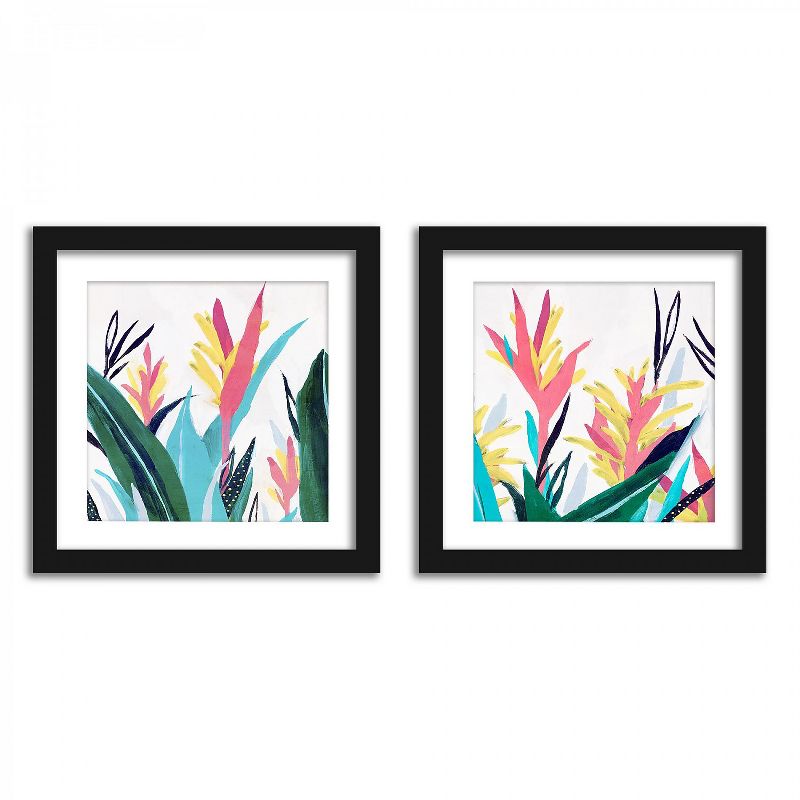 Americanflat Illustrated Birds Of Paradise - Set of 2 Framed Prints by PI Creative