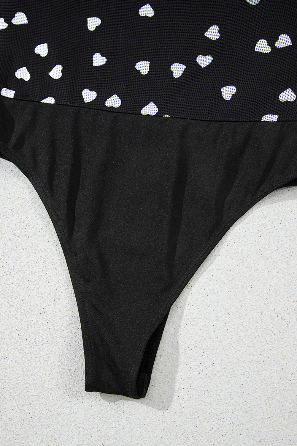 Rose Red Rhinestone Mesh Long Sleeve Bodysuit