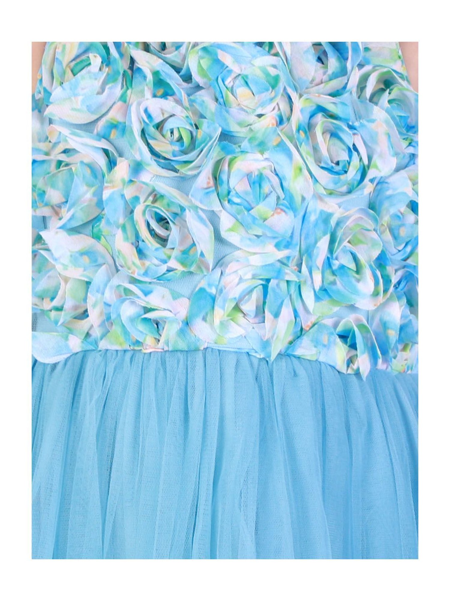 Lil Drama Kids Blue Applique Dress