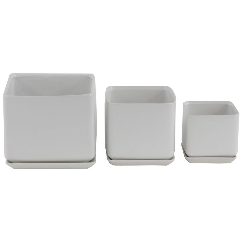 The HC Companies Cascade 13 Inch Round 23 Inch Tall Self Watering Indoor/Outdoor Flower Planter Pot with Soil Saver Liner and Drain Plug, Glossy White