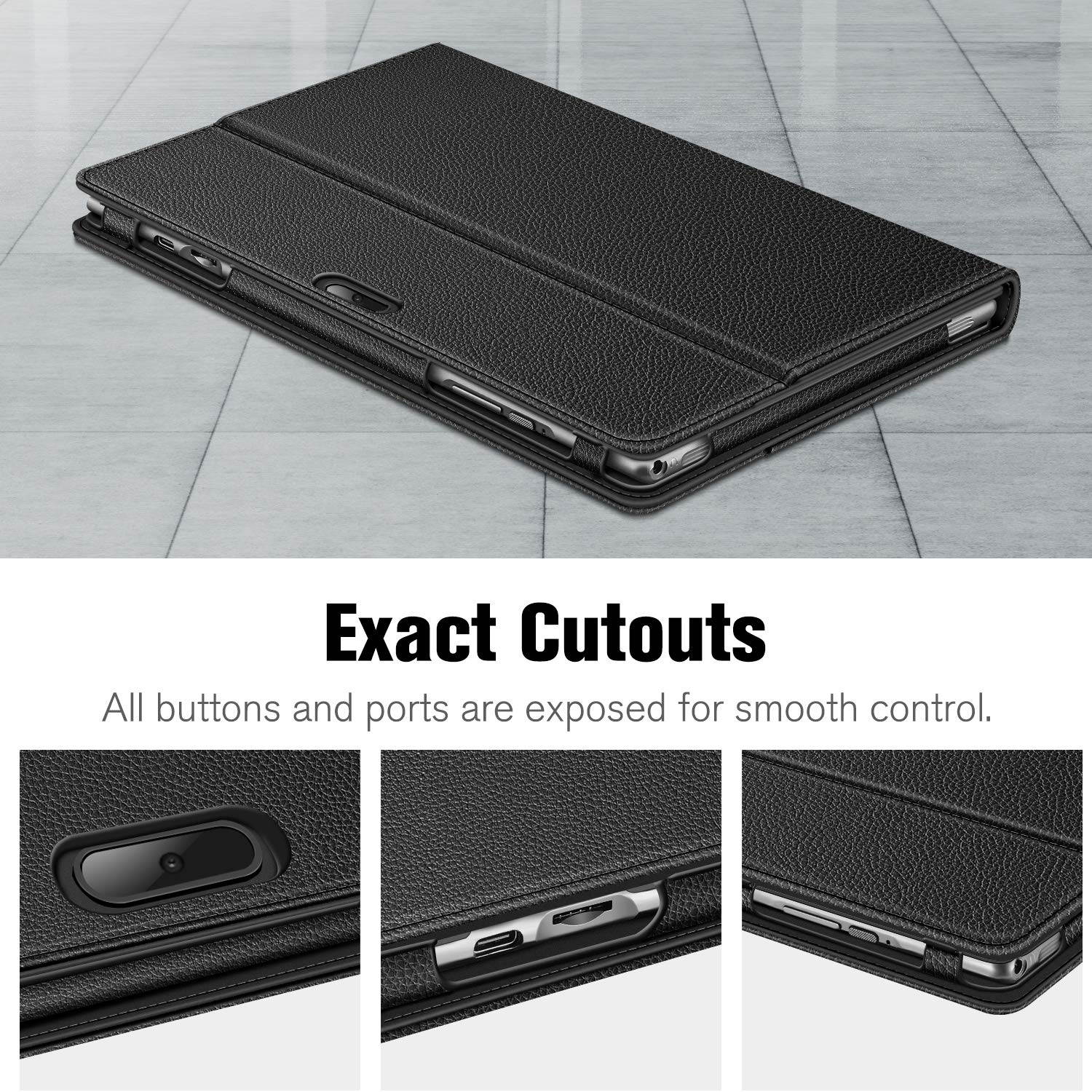 Fintie Case for VANKYO MatrixPad S10 10 inch Tablet - [Hands Free] Multiple Angle Viewing Folio Smart Stand Cover with Pocket for MatrixPad S10 10.1" HD Android Tablet (Black)