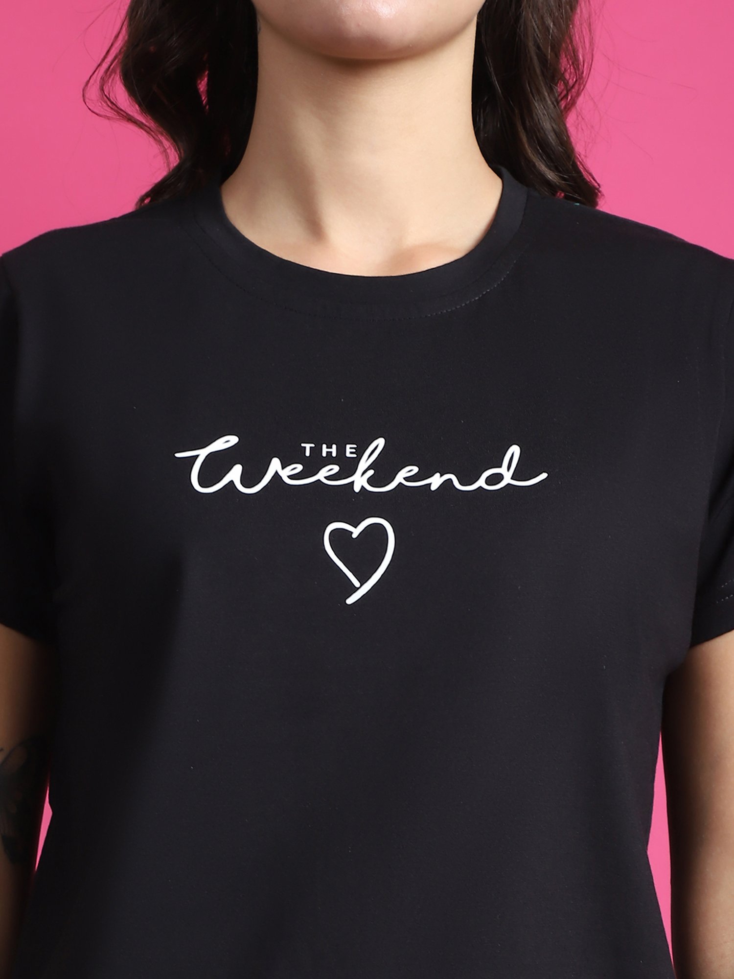 Boston Club Black Printed Top With Pyjamas