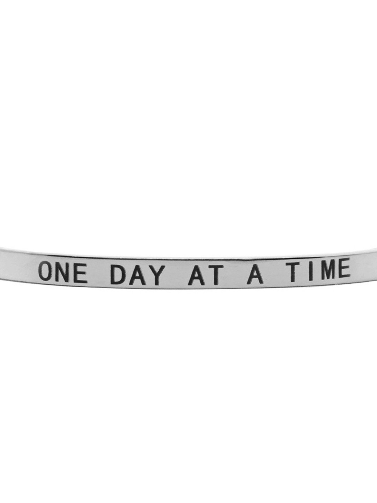 Joker & Witch Silver One Day At A Time Mantra Flexible fit Bracelet