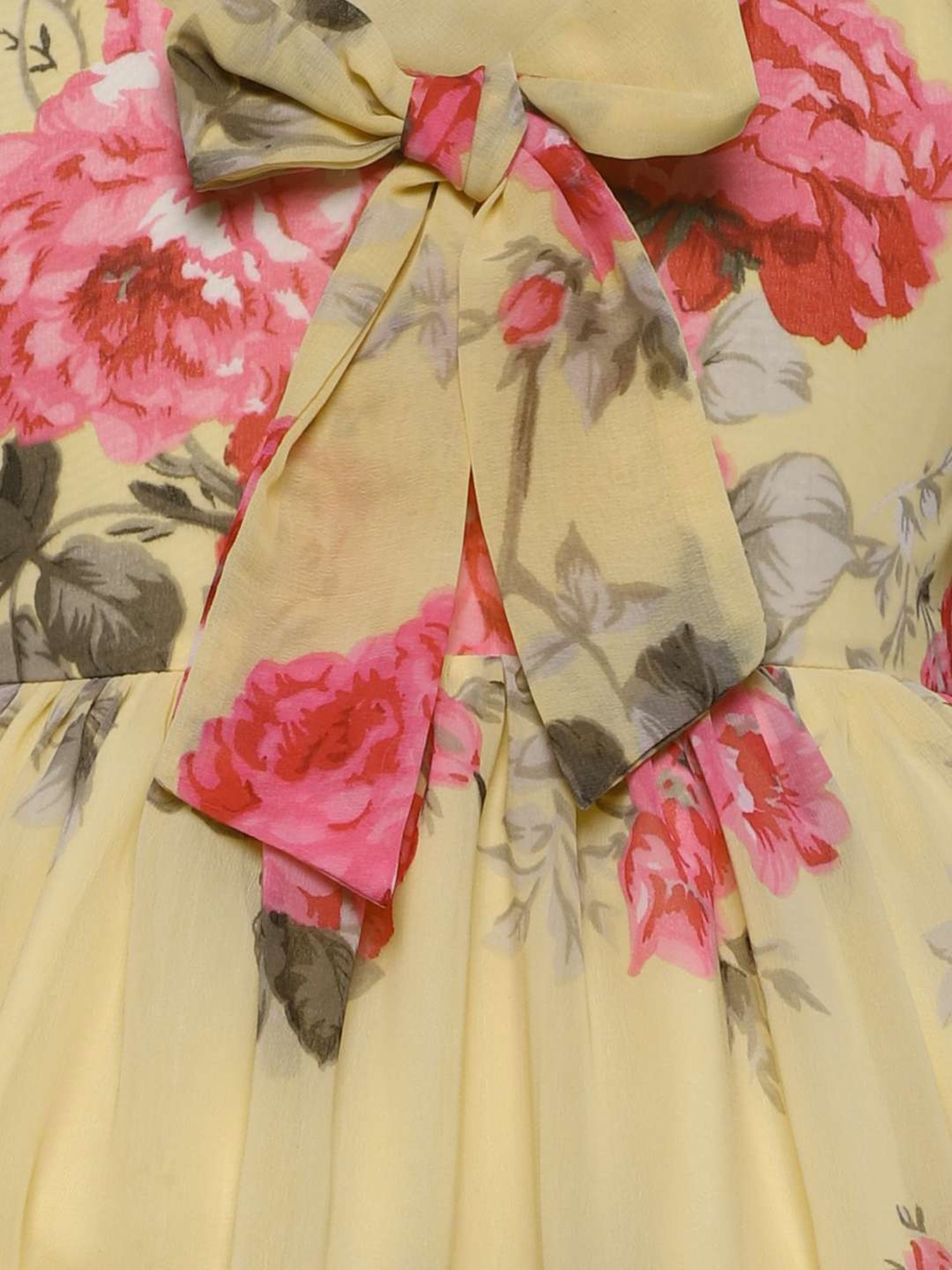 Many Frocks Kids Yellow & Pink Printed Dress