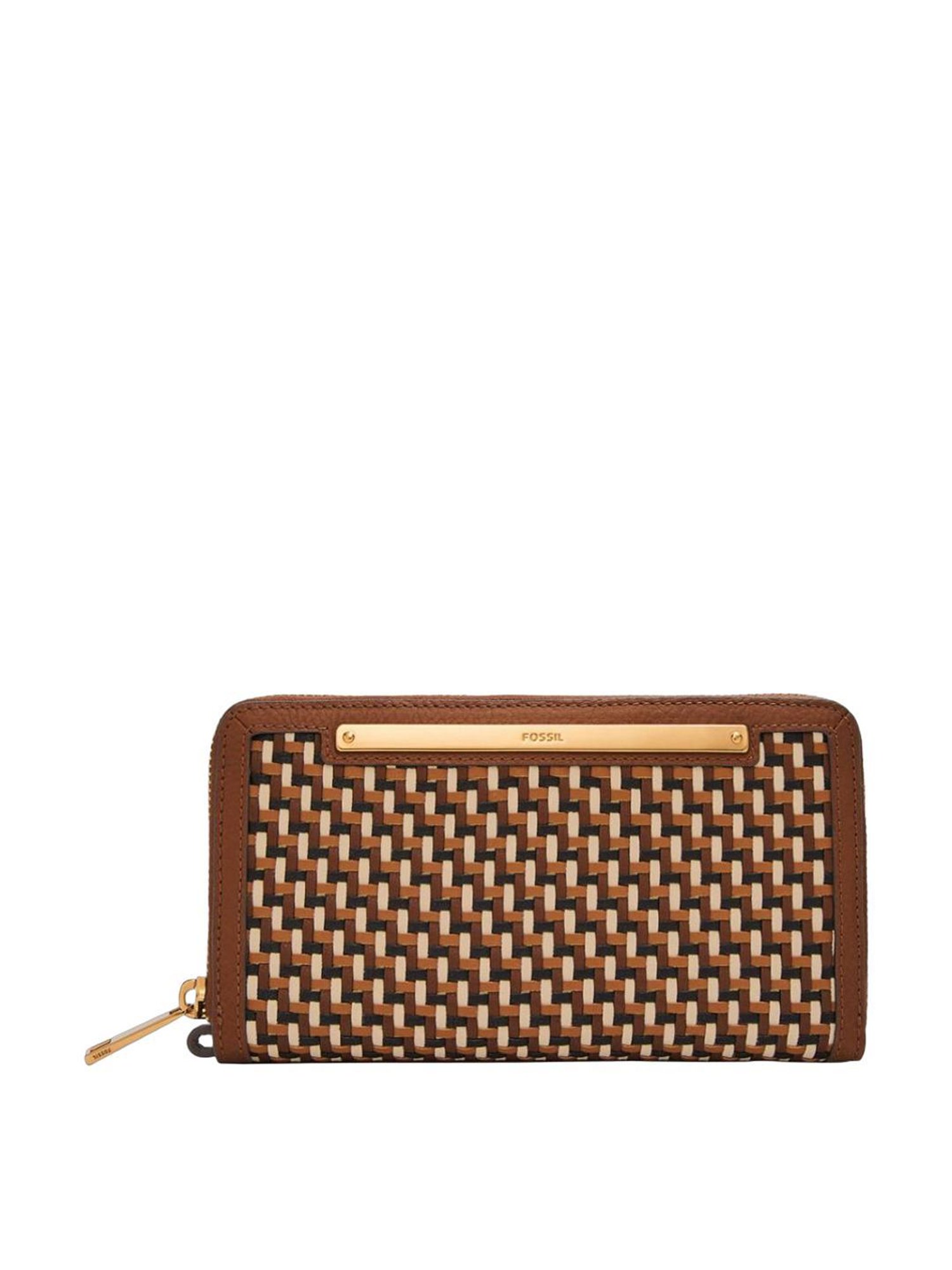 Fossil Brown Textured Zip Around Wallet