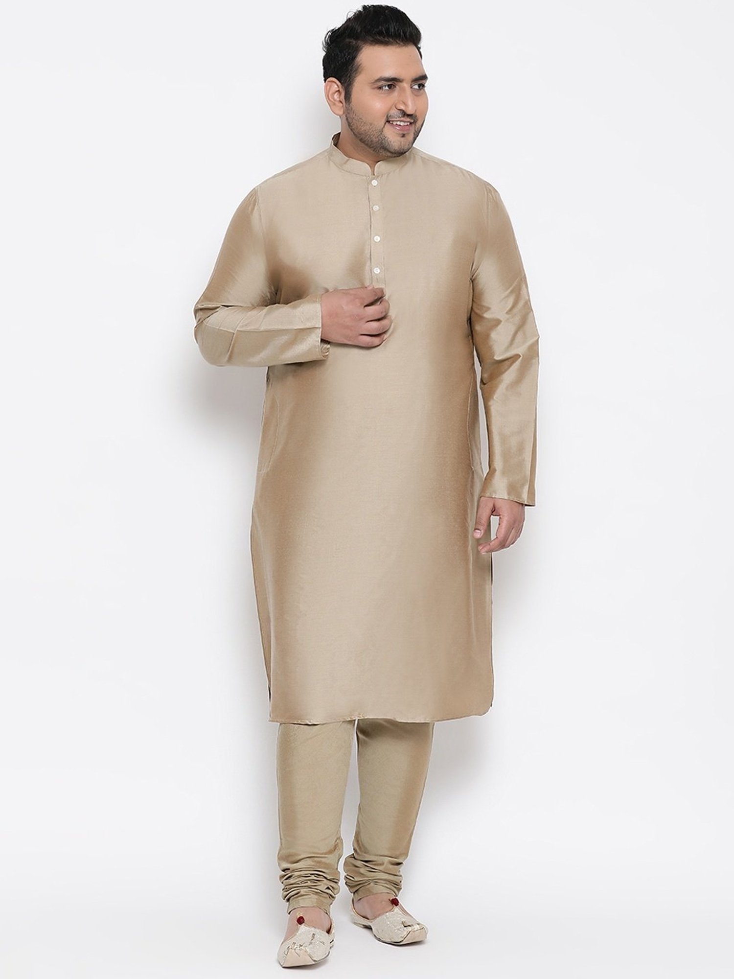 KISAH PLUS Navy Regular Fit Printed Kurta Set With Jacket