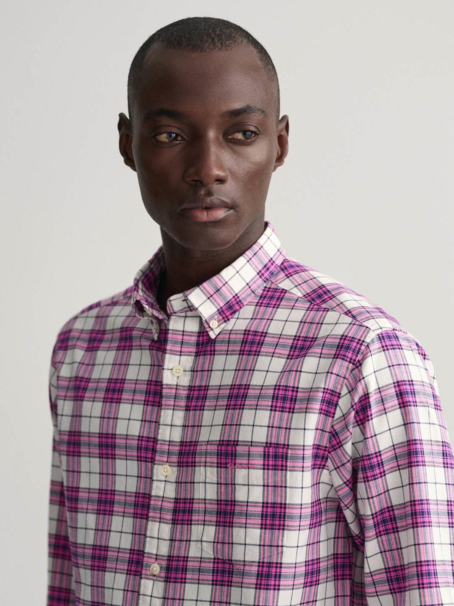GANT Pink Cotton Regular Fit Checks Shirt