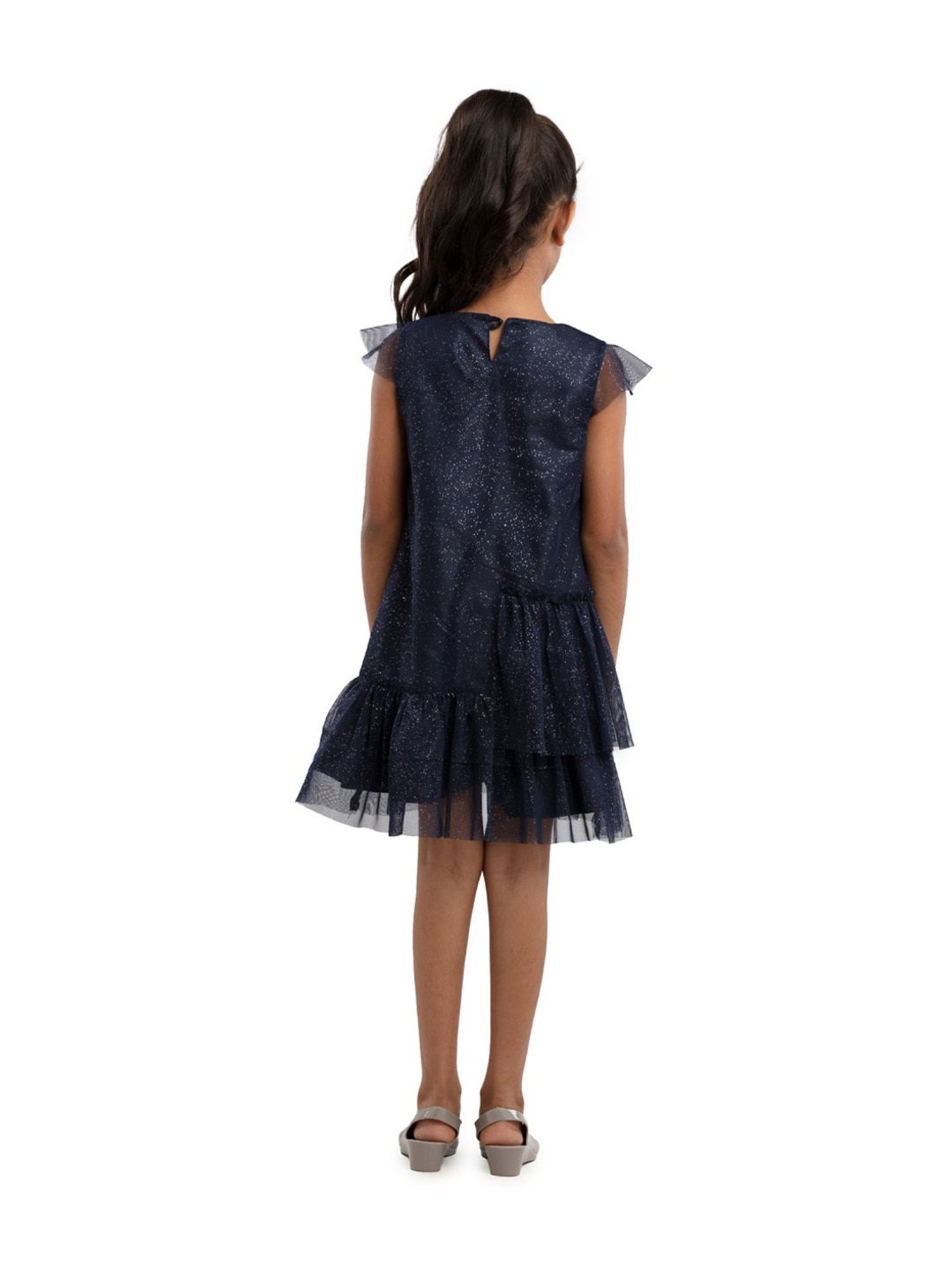 Under Fourteen Only Kids Navy Printed Dress