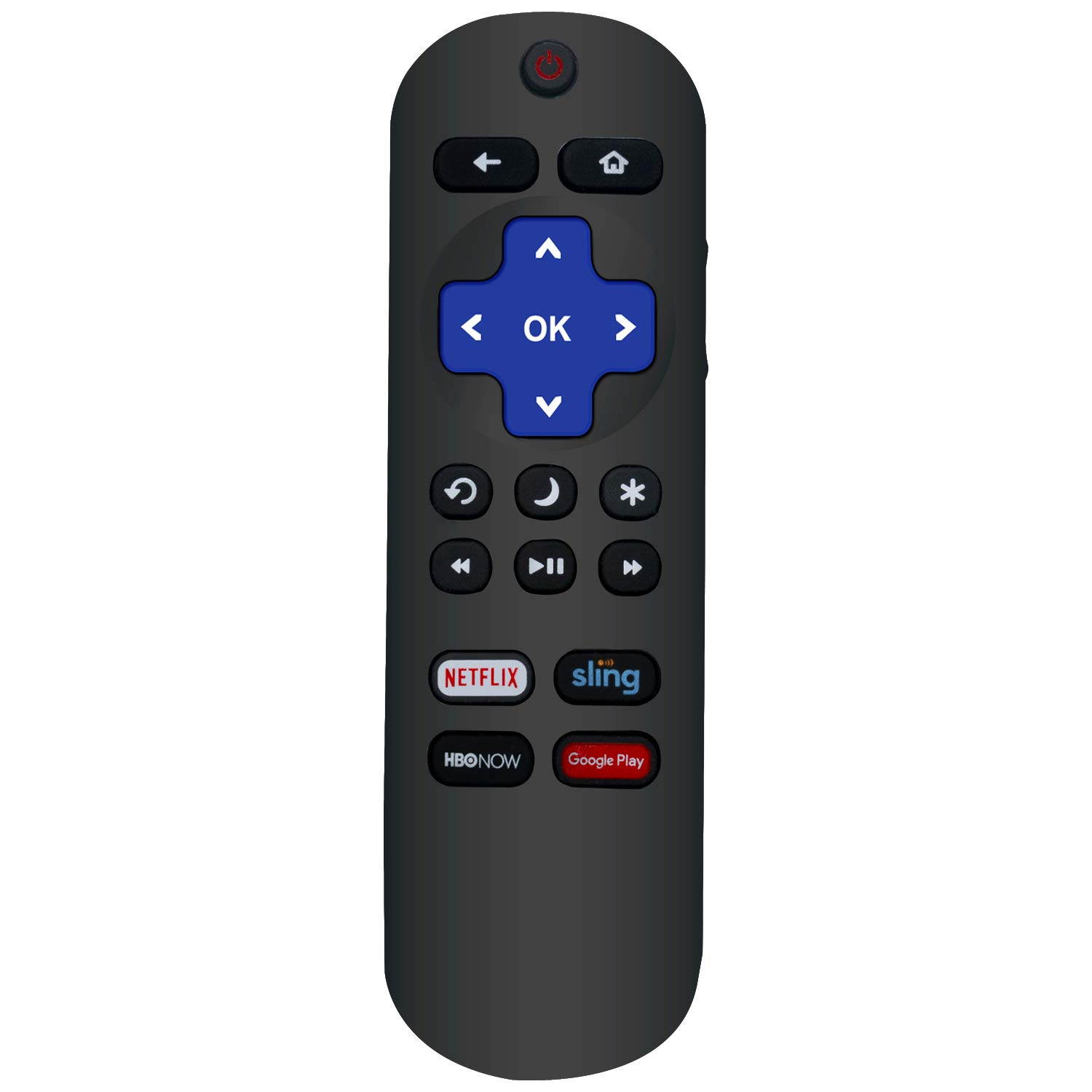 New Replacement Remote NS-RCRUDCA-18 NS-RCRUDUS-17 NS-RCRUDUS-18 NS-RCRUS-17 NS-RCRUS-18 NS-RCRUS-19 NS-RCRUS-20 fit for Insignia LED Roku TV with 4 Shortcut Keys Netflix Sling Hulu and Google Play