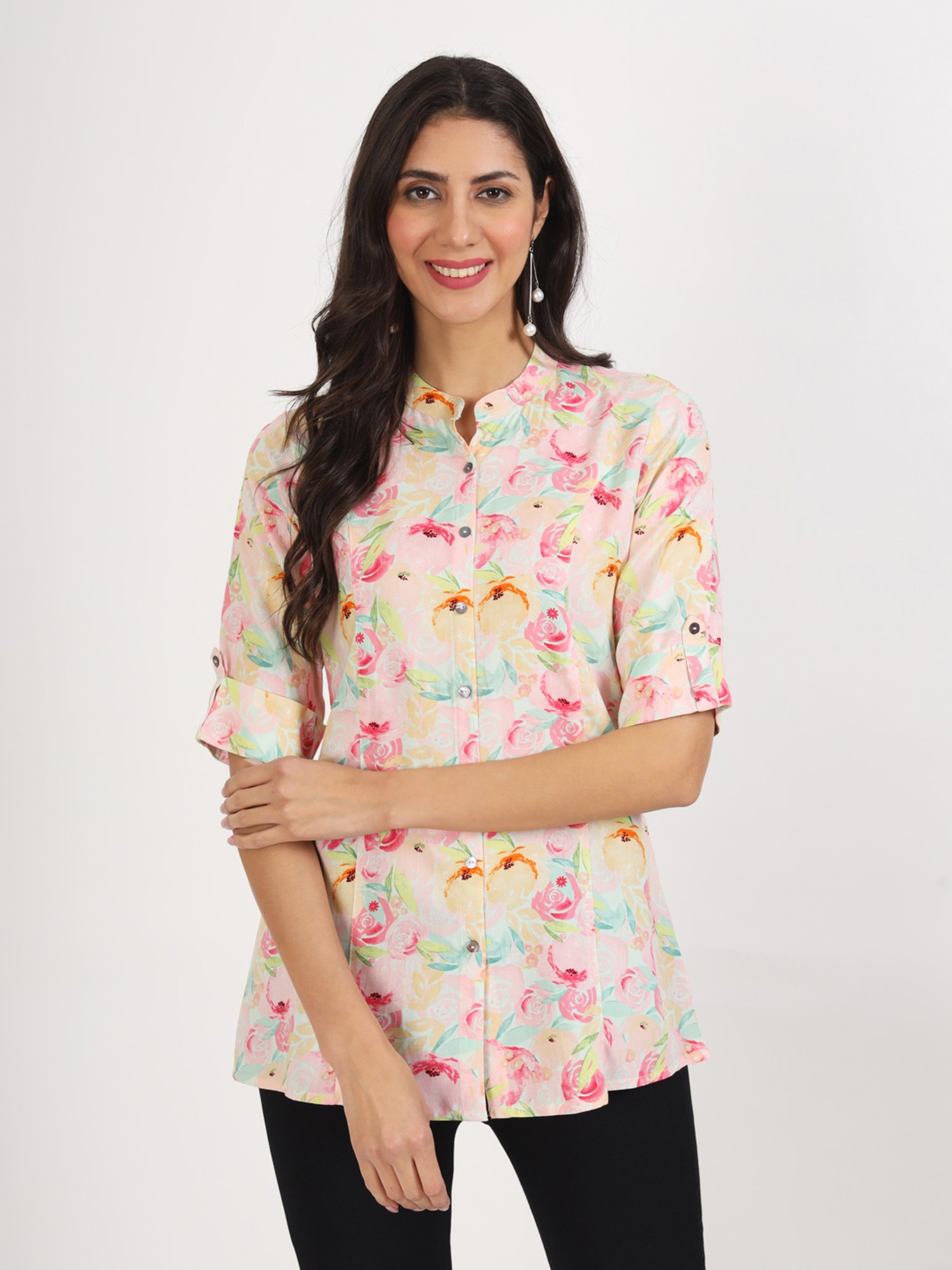 Divena Multicolor Floral Print Tunic