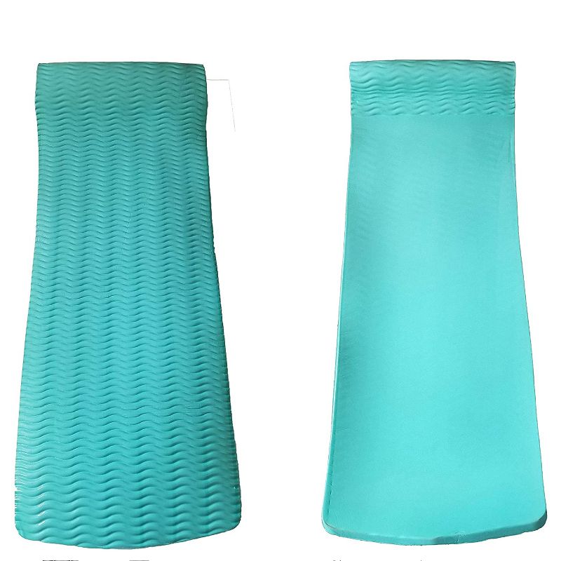 Vos 72 Inch Soft Wavy Foam Long Lasting UV Chlorine Resistant Water Pool Float Lounger Raft for Lakes, Rivers, and Open Water, Seafoam Blue