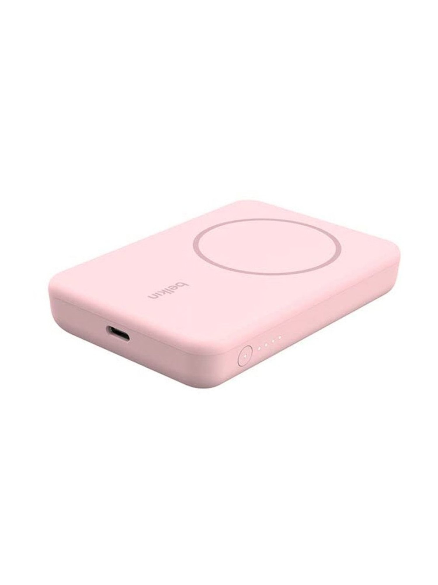 Belkin Quick Charge Magnetic Wireless Power Bank 5000mAh with Stand, Sleek Design (Pink)