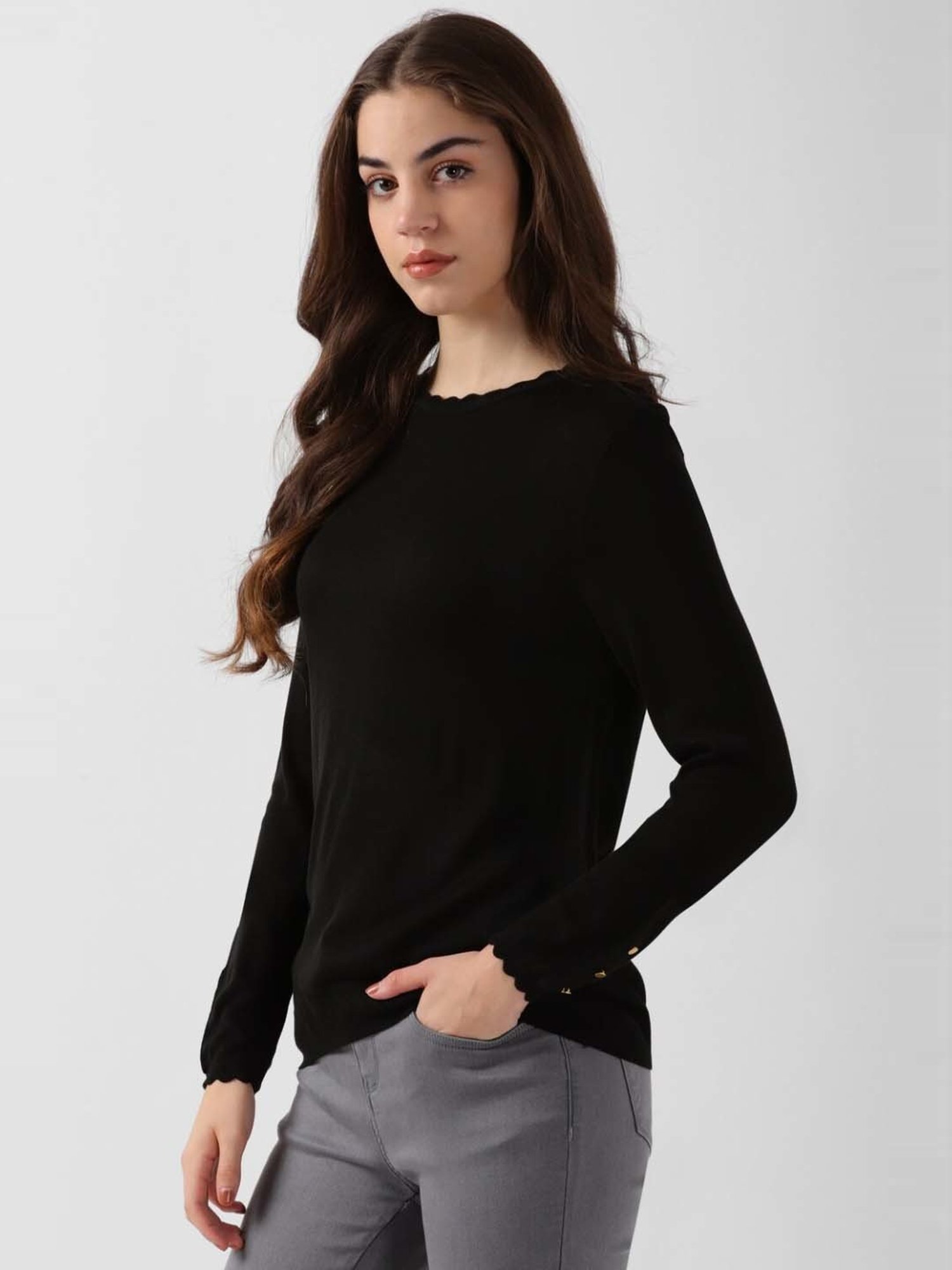 Van Heusen Black Regular Fit Top