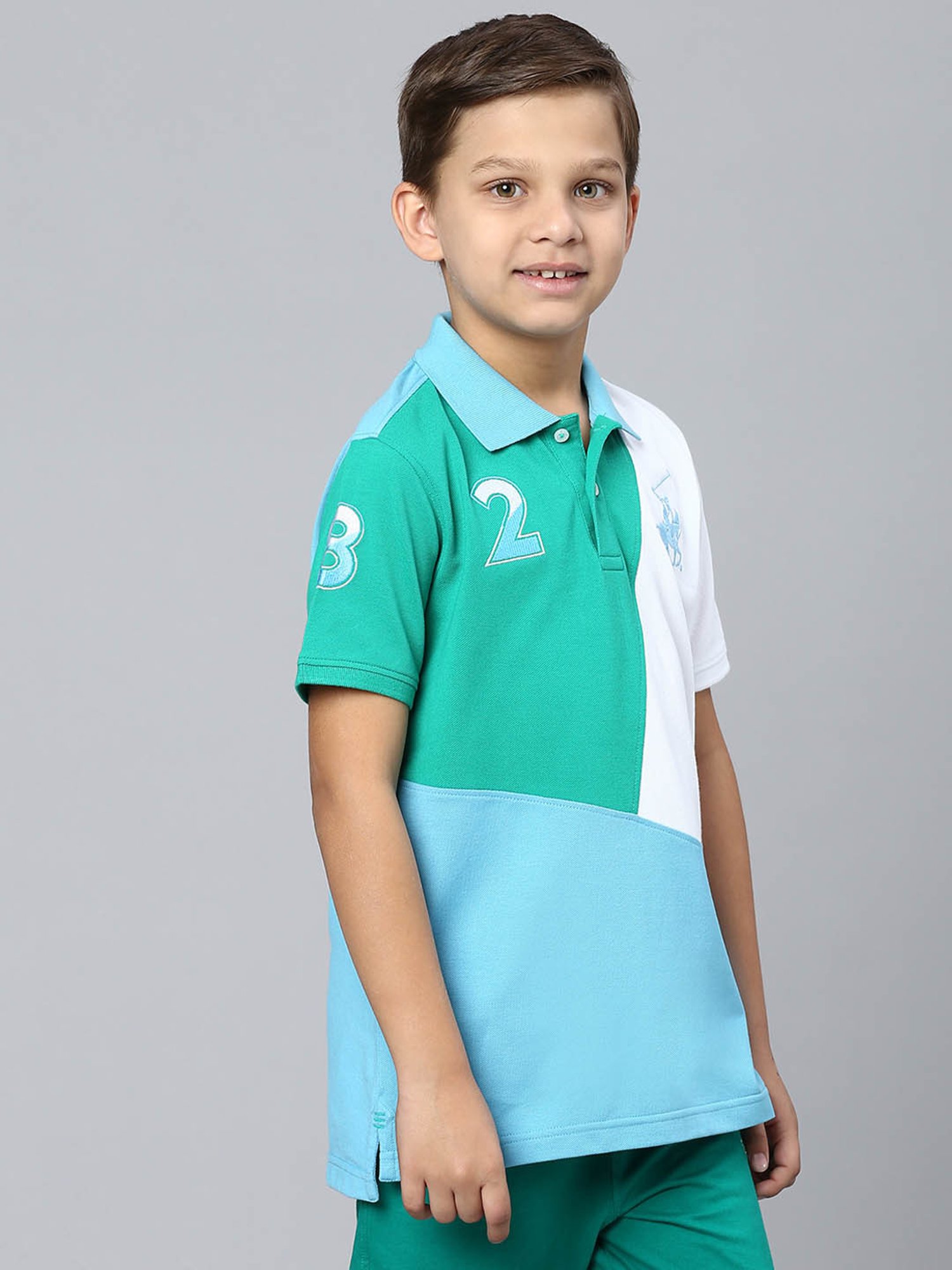 Beverly Hills Polo Club Kids Multicolor Color Block Polo T-Shirt